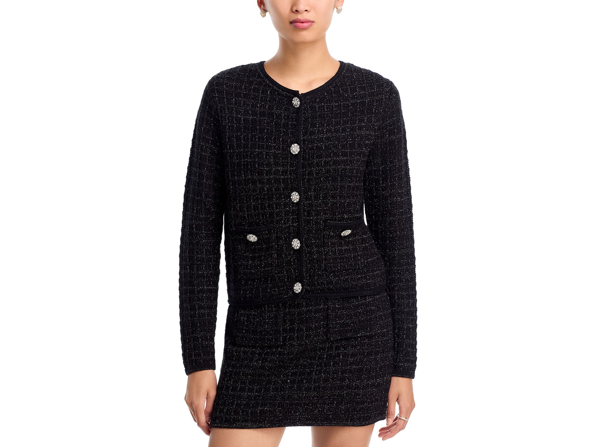 Crystal Button Cardigan Sweater & Sweater Skirt - Exclusive — Image 7