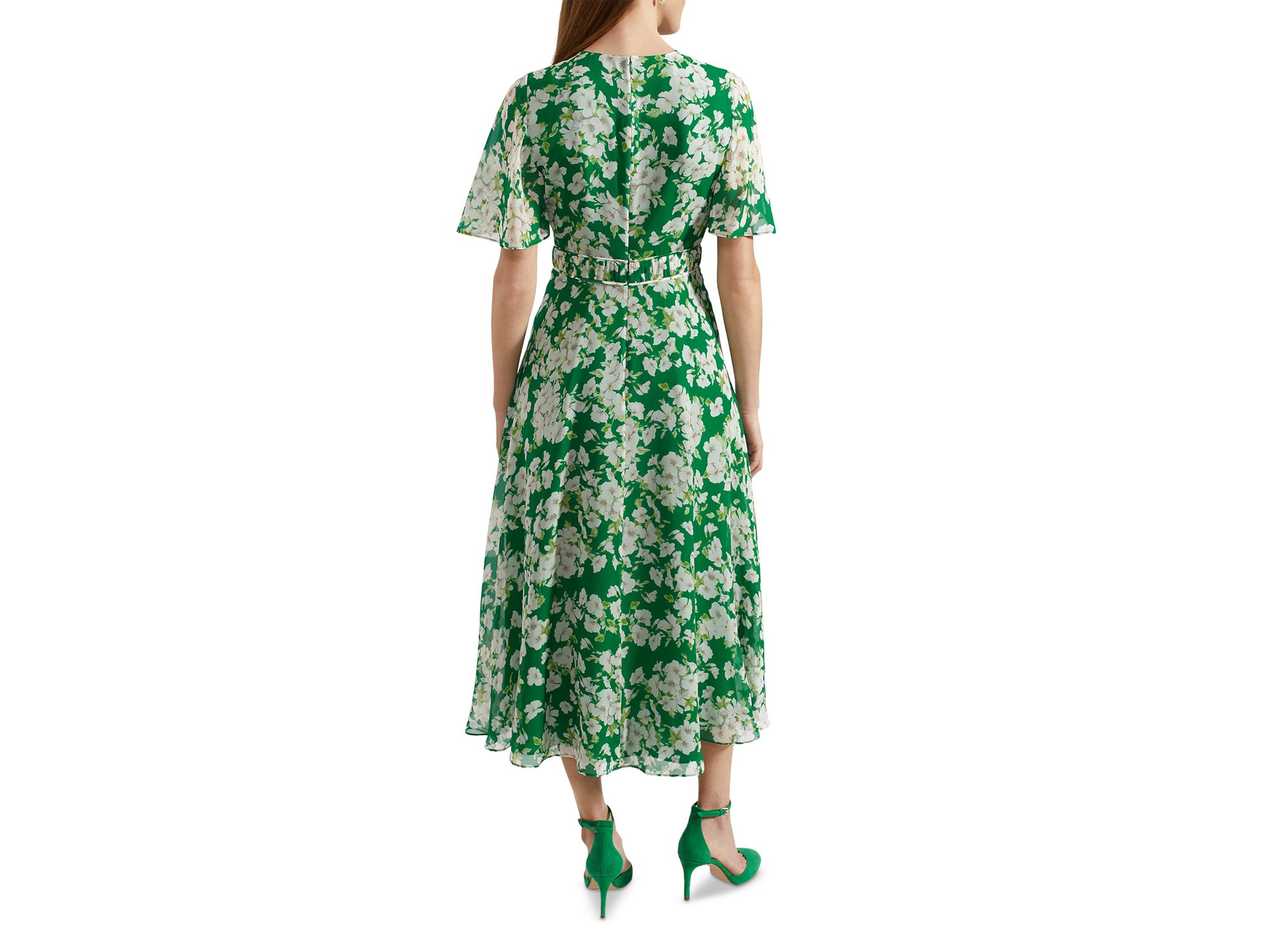 Bronwyn Floral Print Silk Midi Dress — Image 5