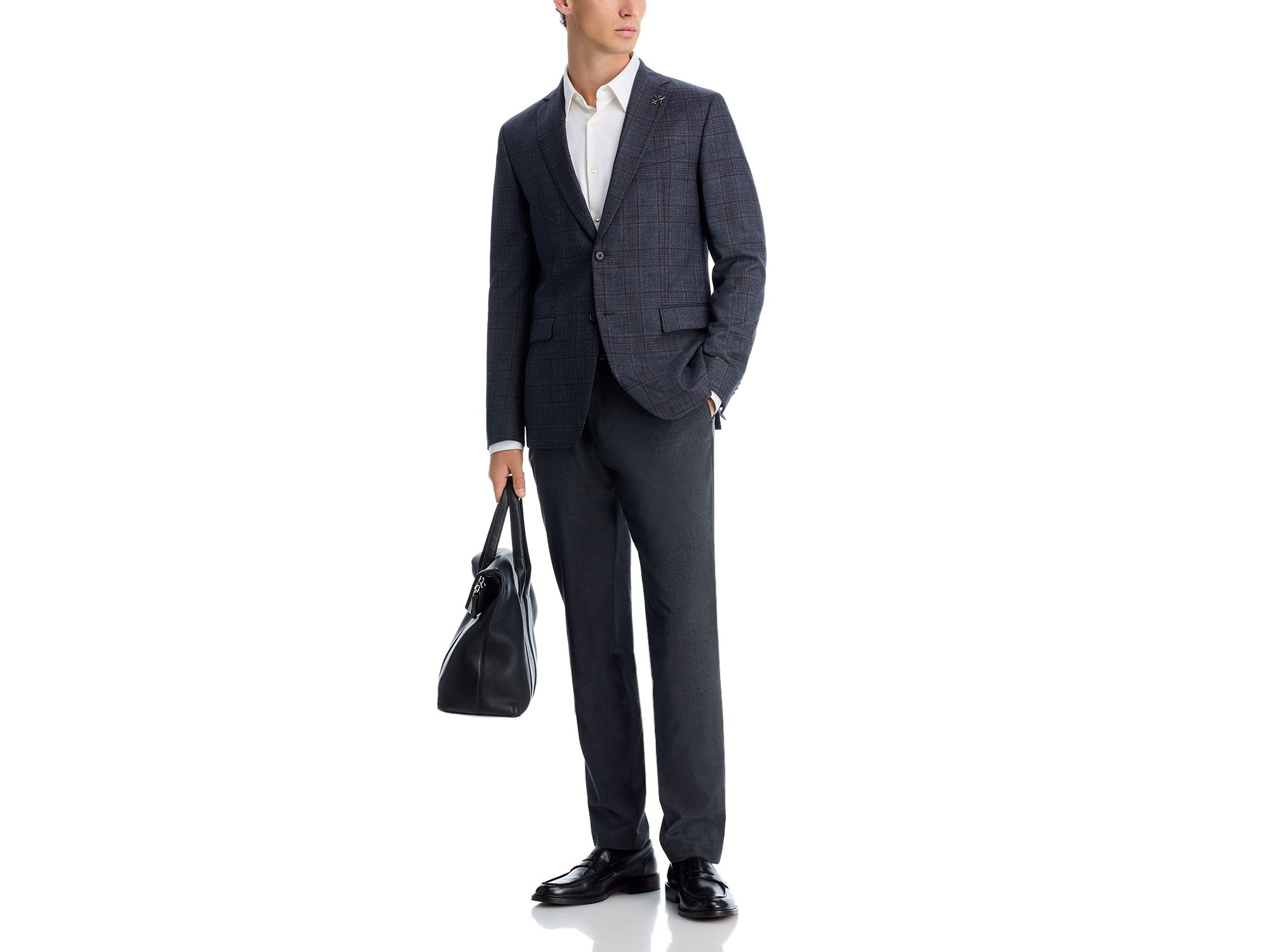 Slim Fit Plaid Sport Coat — Image 6