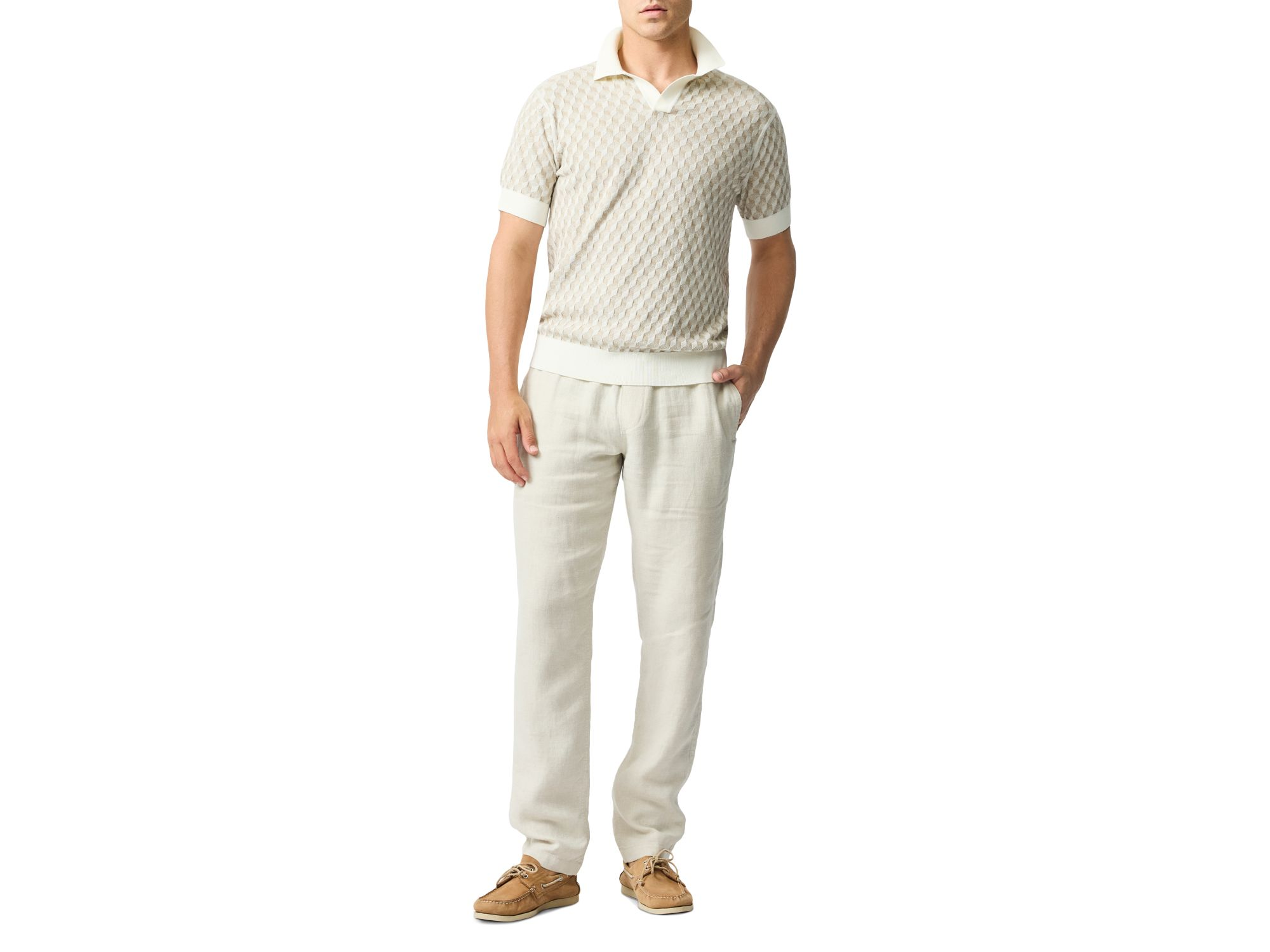 Galdfield Regular Fit Textured Knit Polo Shirt — Image 6