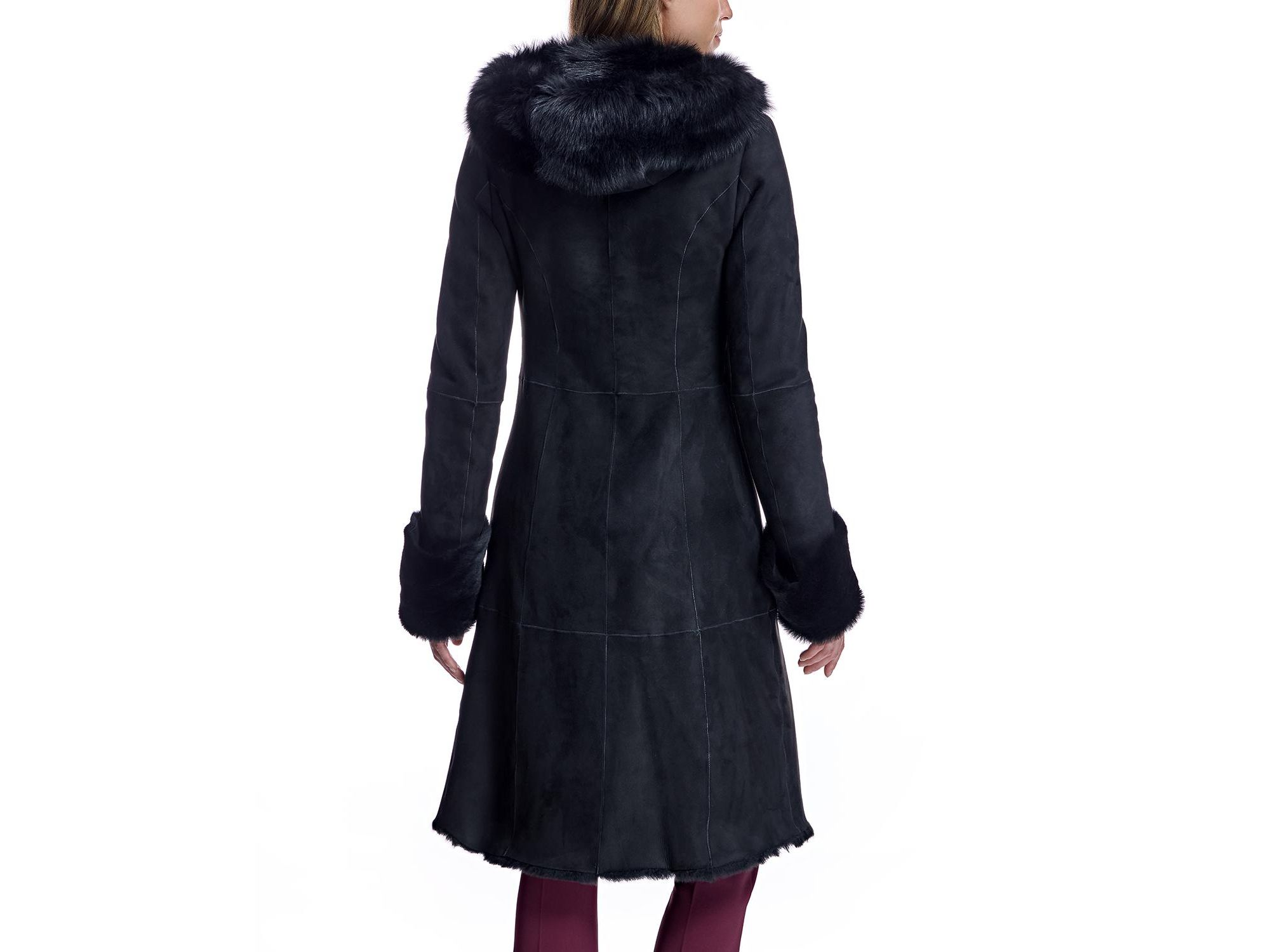 Hooded Shearling Coat — Image 7