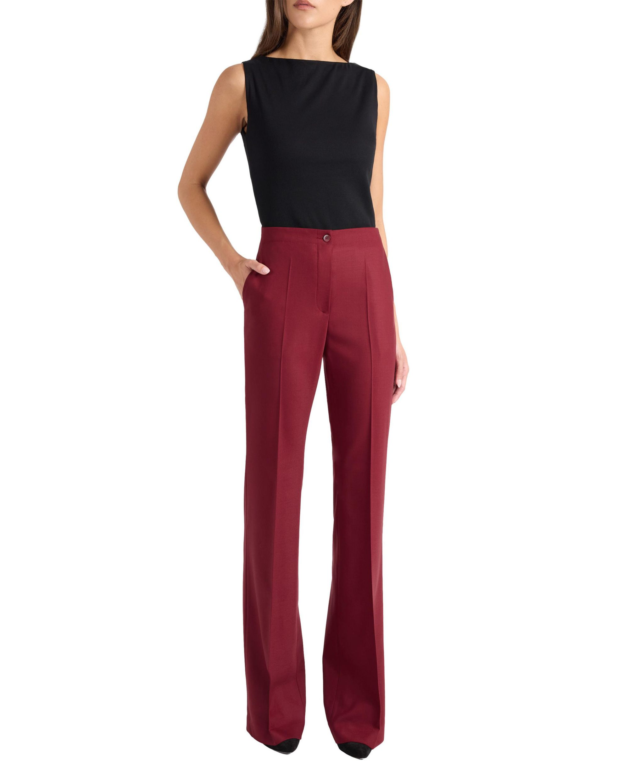 Beth Flared Pant in Virgin Wool Stretch — Image 4