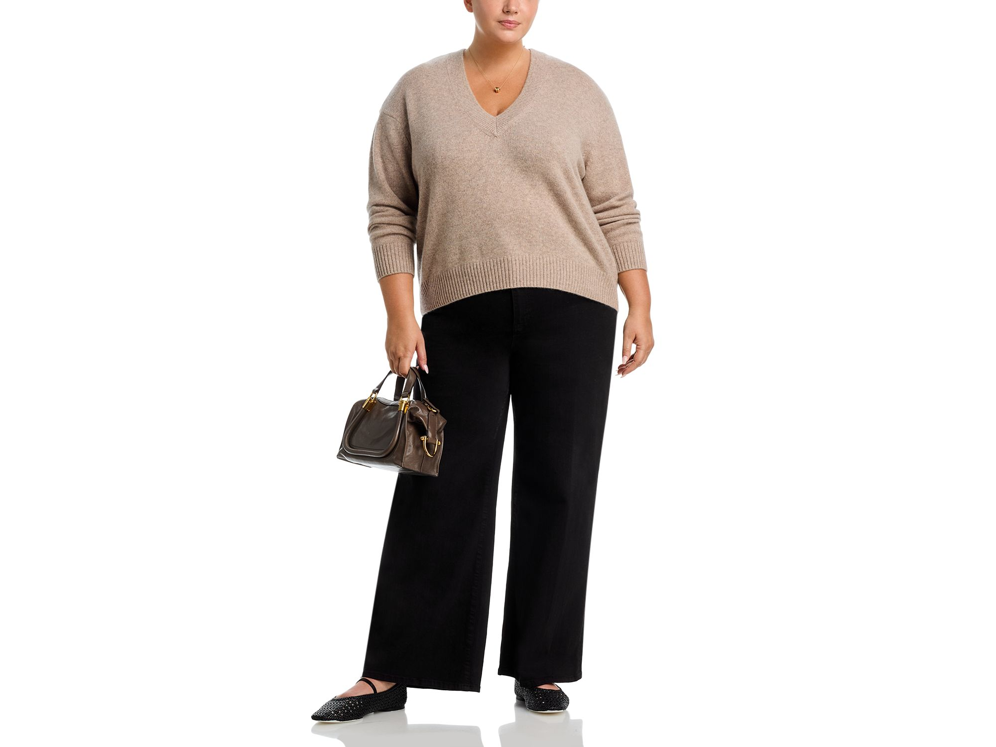 100% Cashmere Drop Shoulder V Neck Sweater - Exclusive — Image 7