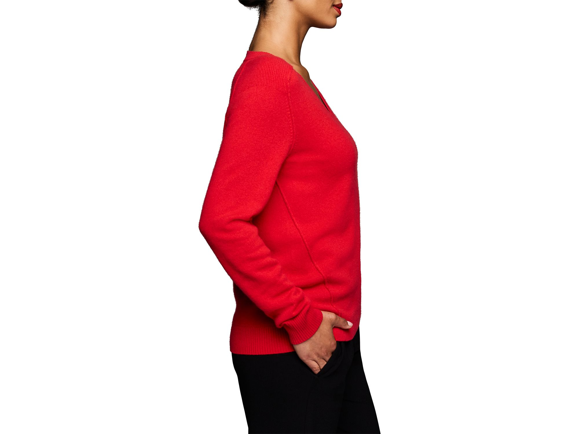 Luxe Cashmere V Neck Sweater — Image 3