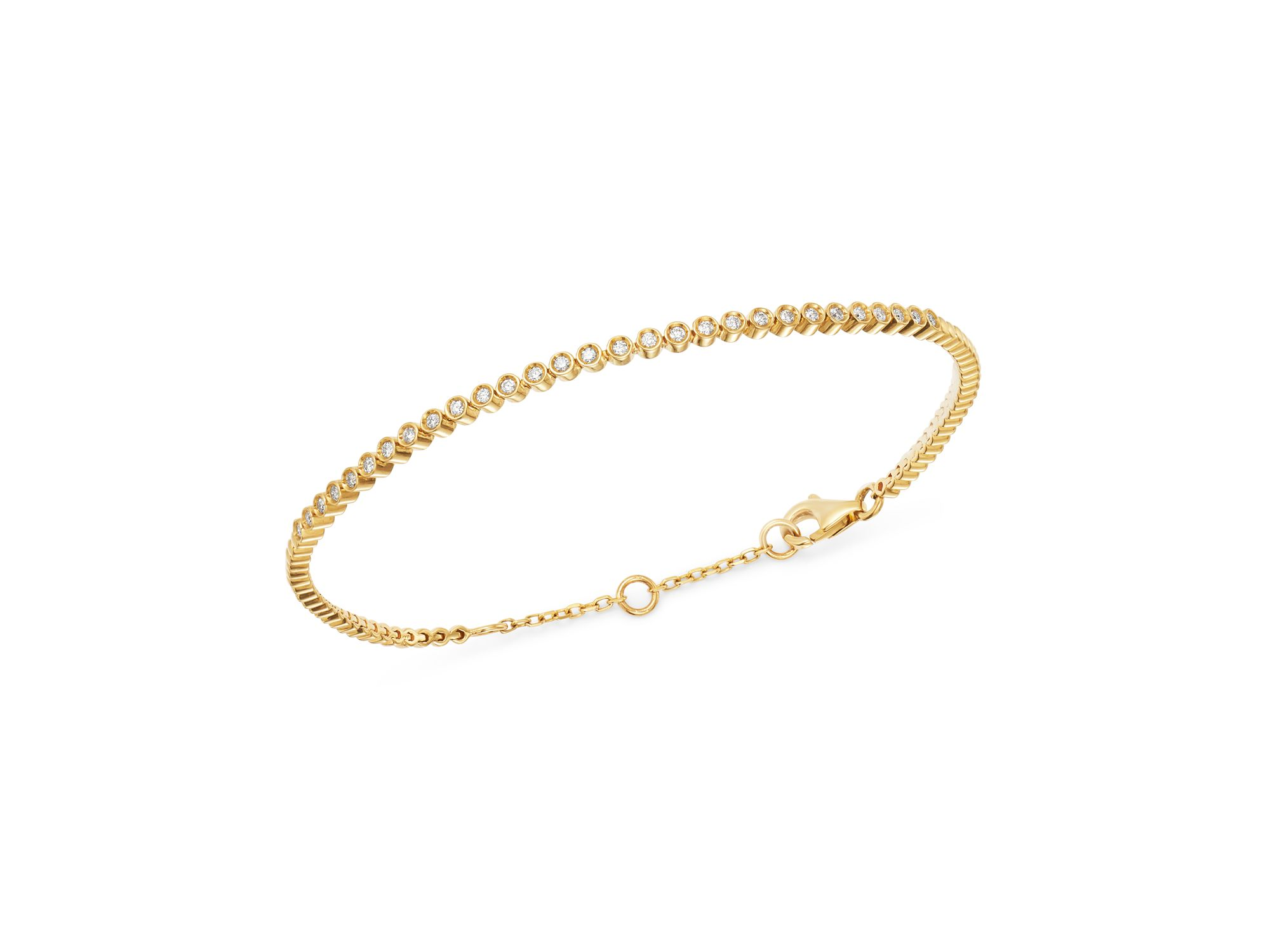 Bezel-Set Diamond Stacking Bracelets in 14K Gold, 14K White Gold or 14k Rose Gold — Image 3