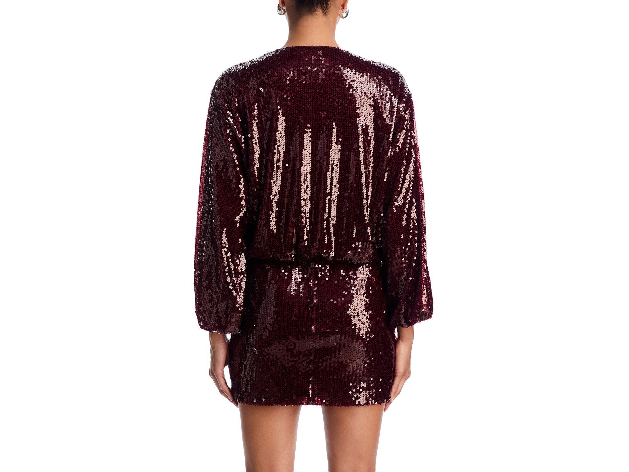 Sequin Long Sleeve Mini Dress - Exclusive — Image 3