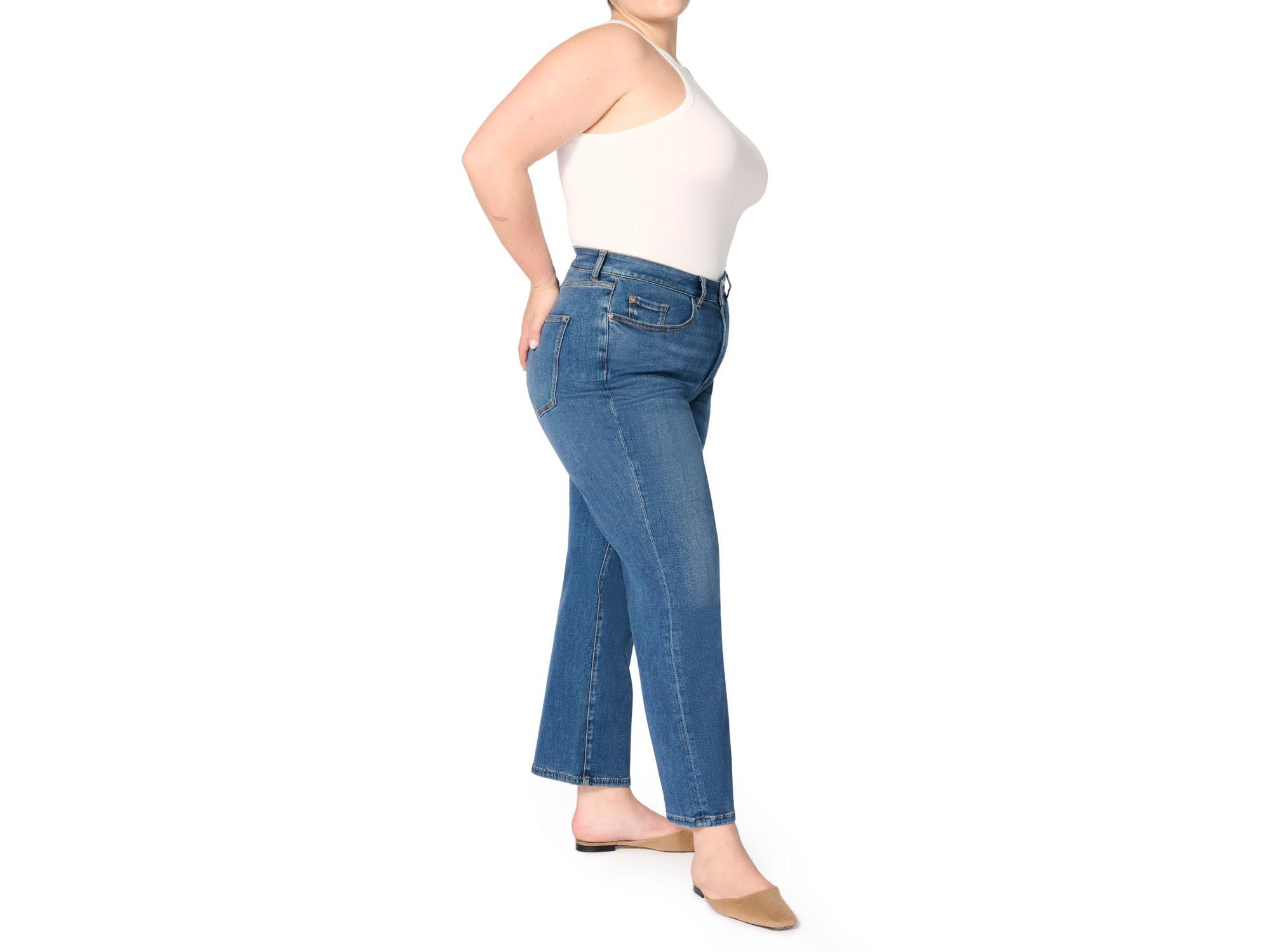 ASE Plus Stretch High Rise Straight Jean in Takeoff — Image 4