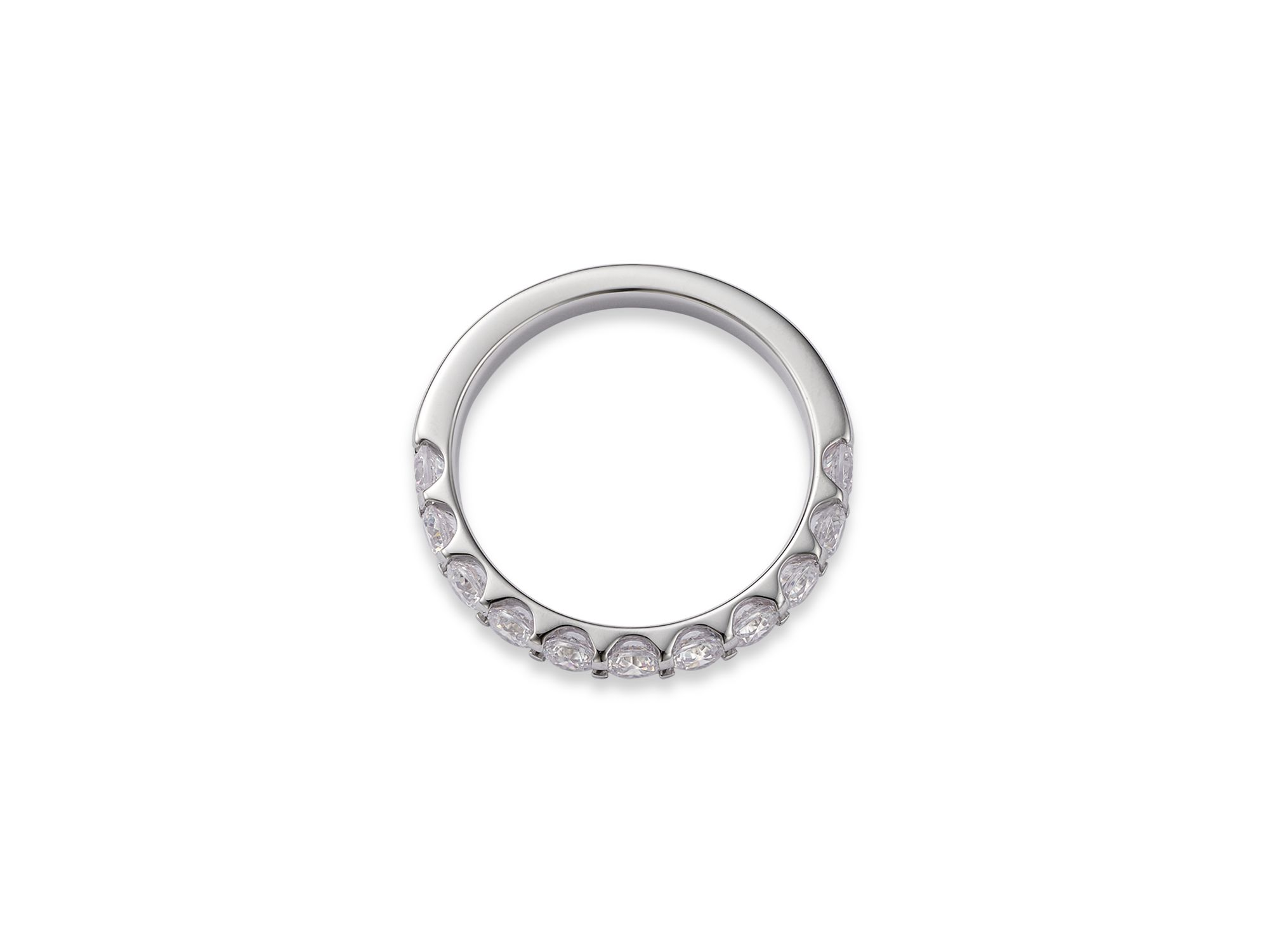 Round Cut Certified Diamond Band in 14K White Gold, 1.25 ct.t.w. — Image 4