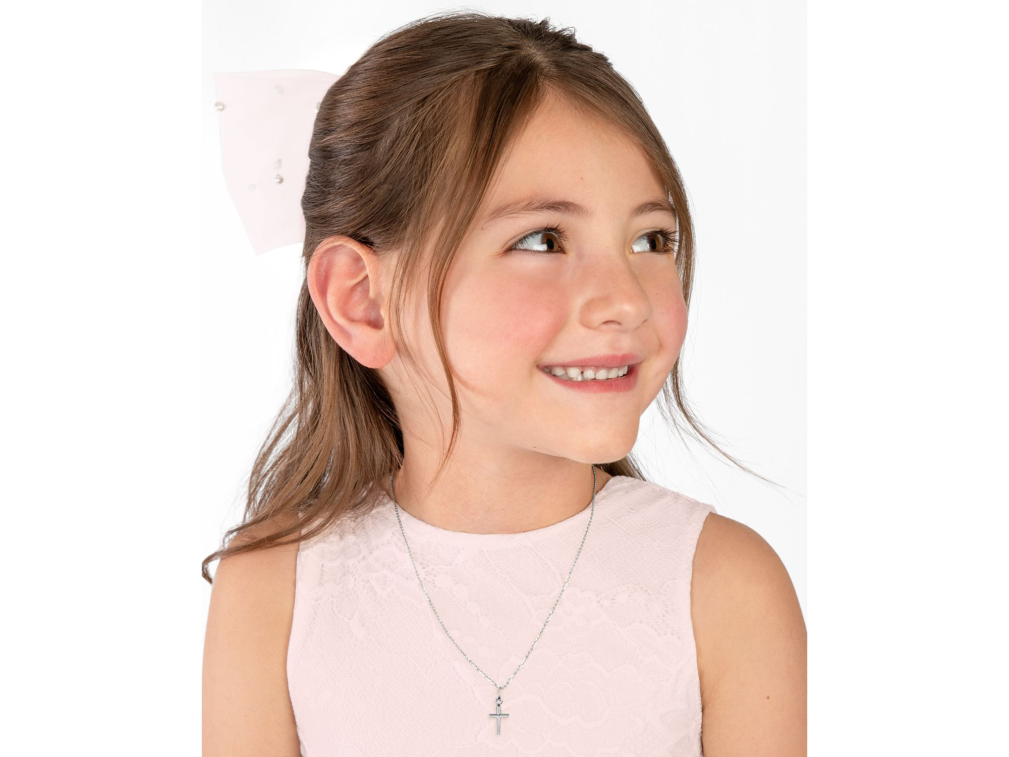 Children's Sterling Silver Holy Cross 12-14" Necklace — Image 3