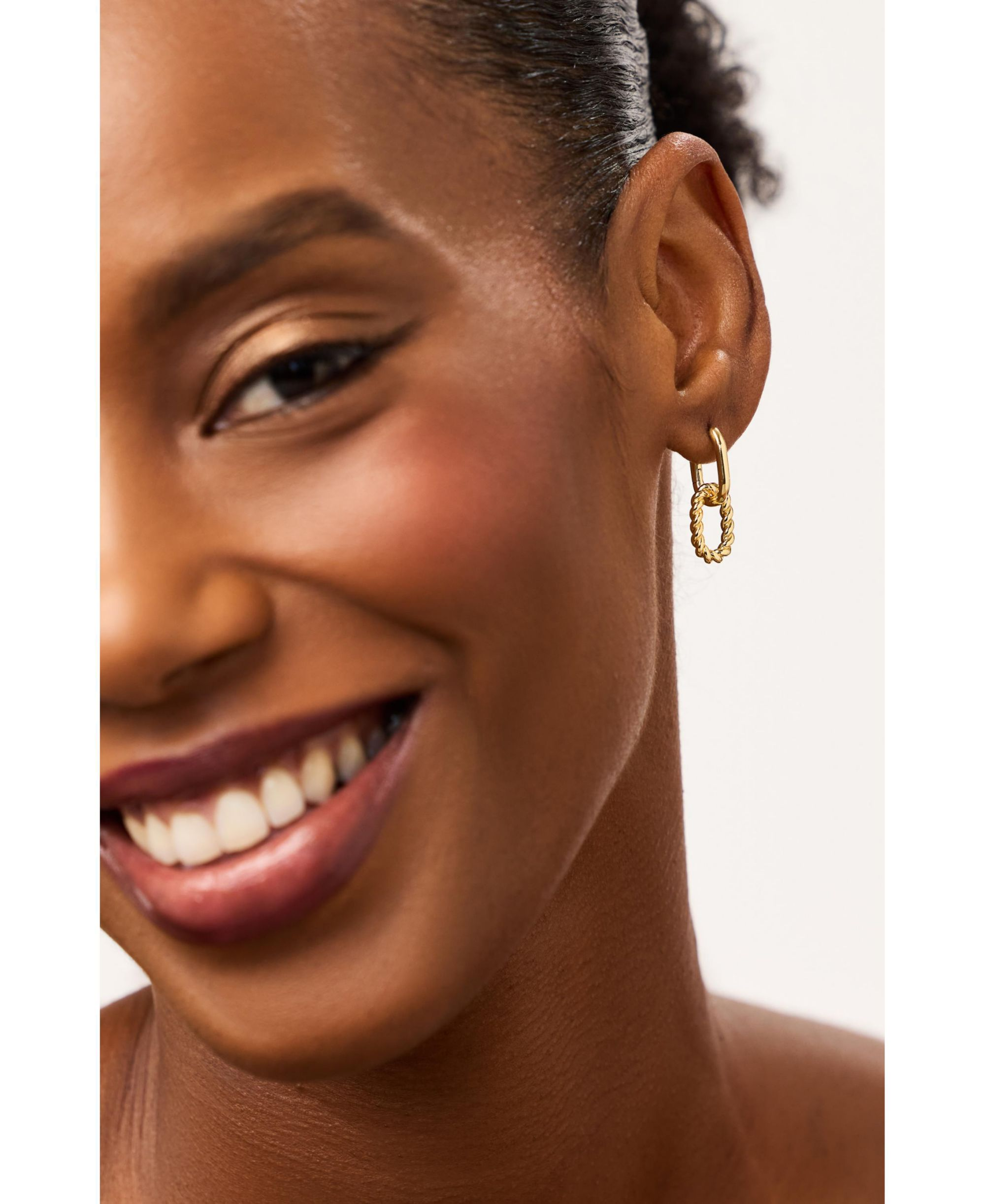 Ash Double Mini Gold Drop Earrings — Image 3