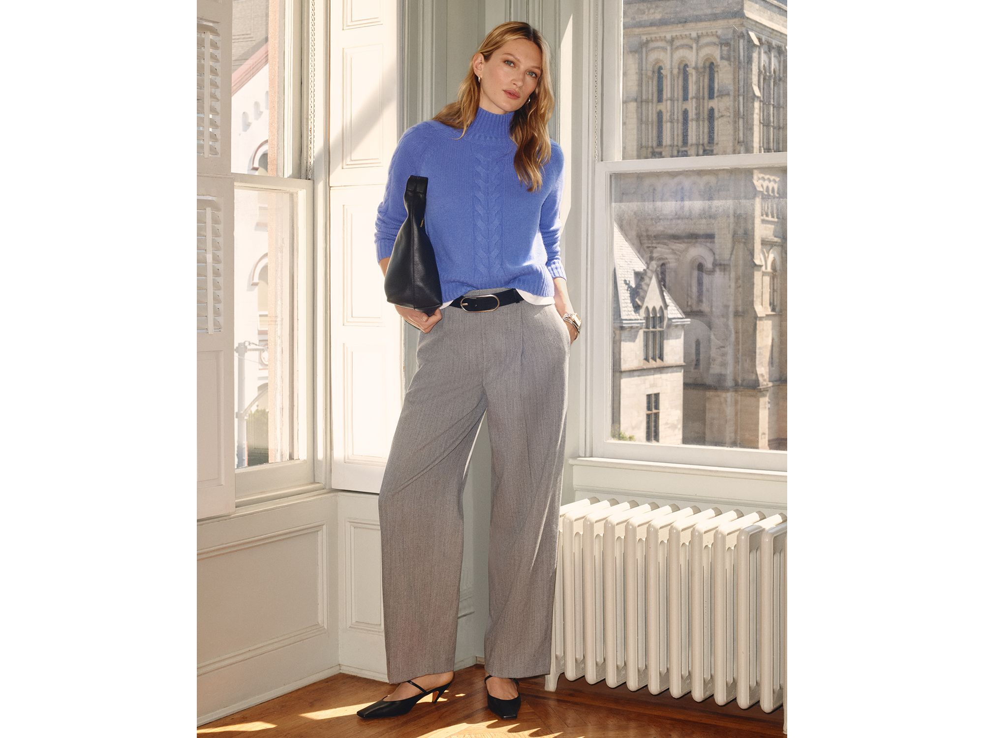 100% Cashmere Cable Mock Neck Sweater - Exclusive — Image 4