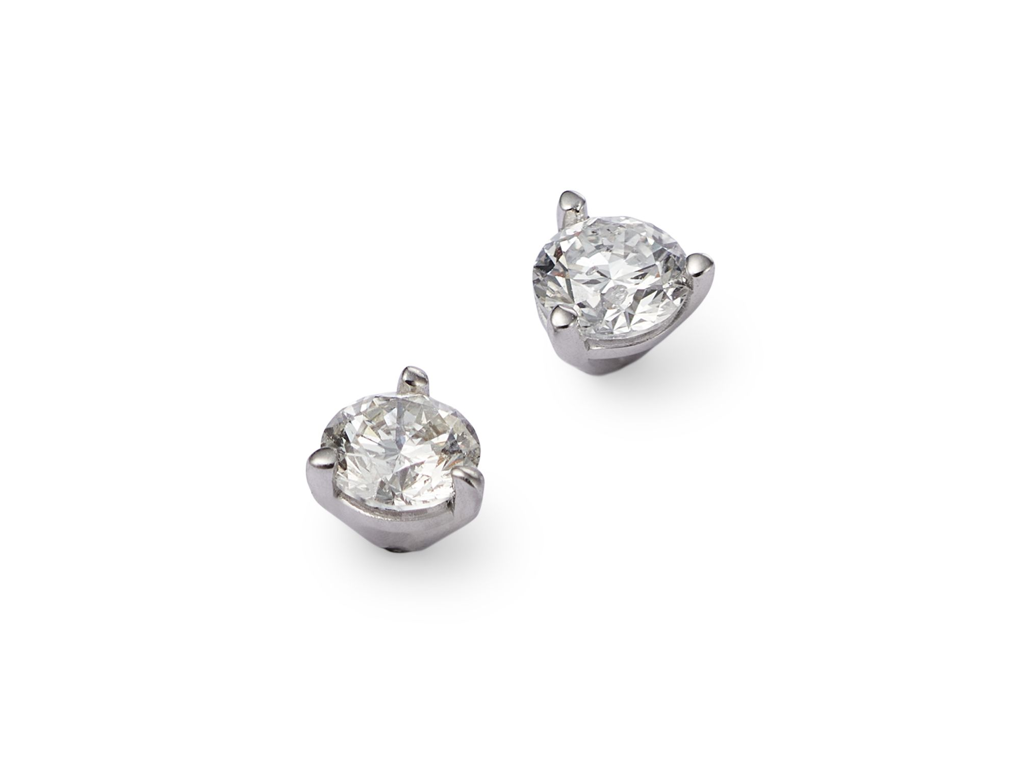 Certified Diamond Stud Earrings in 18K White Gold, 0.33 tcw — Image 4