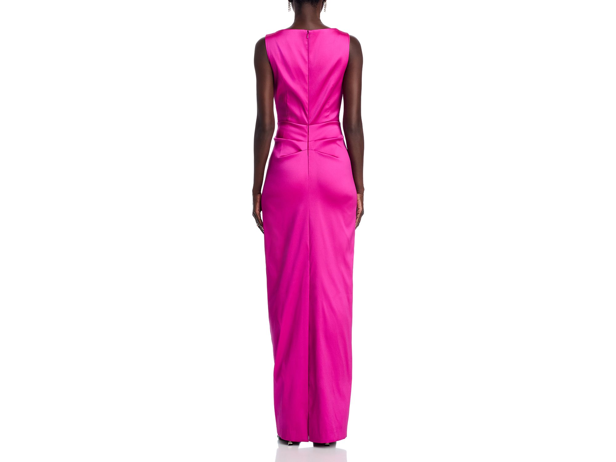 Mikado Criss Cross Bodice Ruched Tank Gown — Image 4