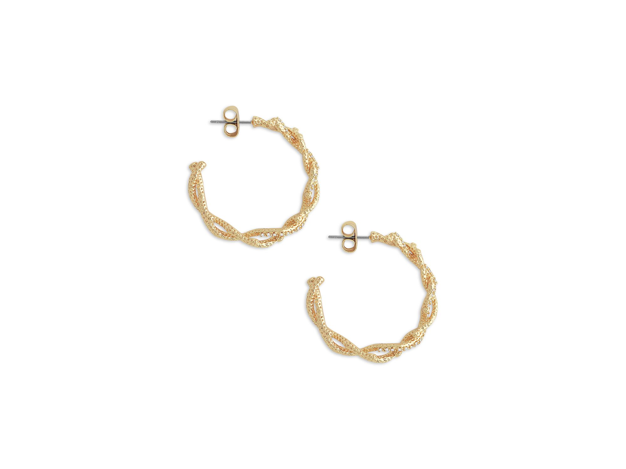 Pavé Coral Hoop Earrings — Image 3
