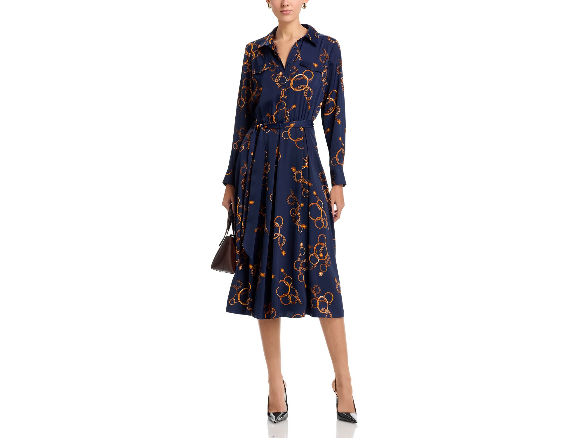 Half Placket Button Down Midi Dress — Image 3