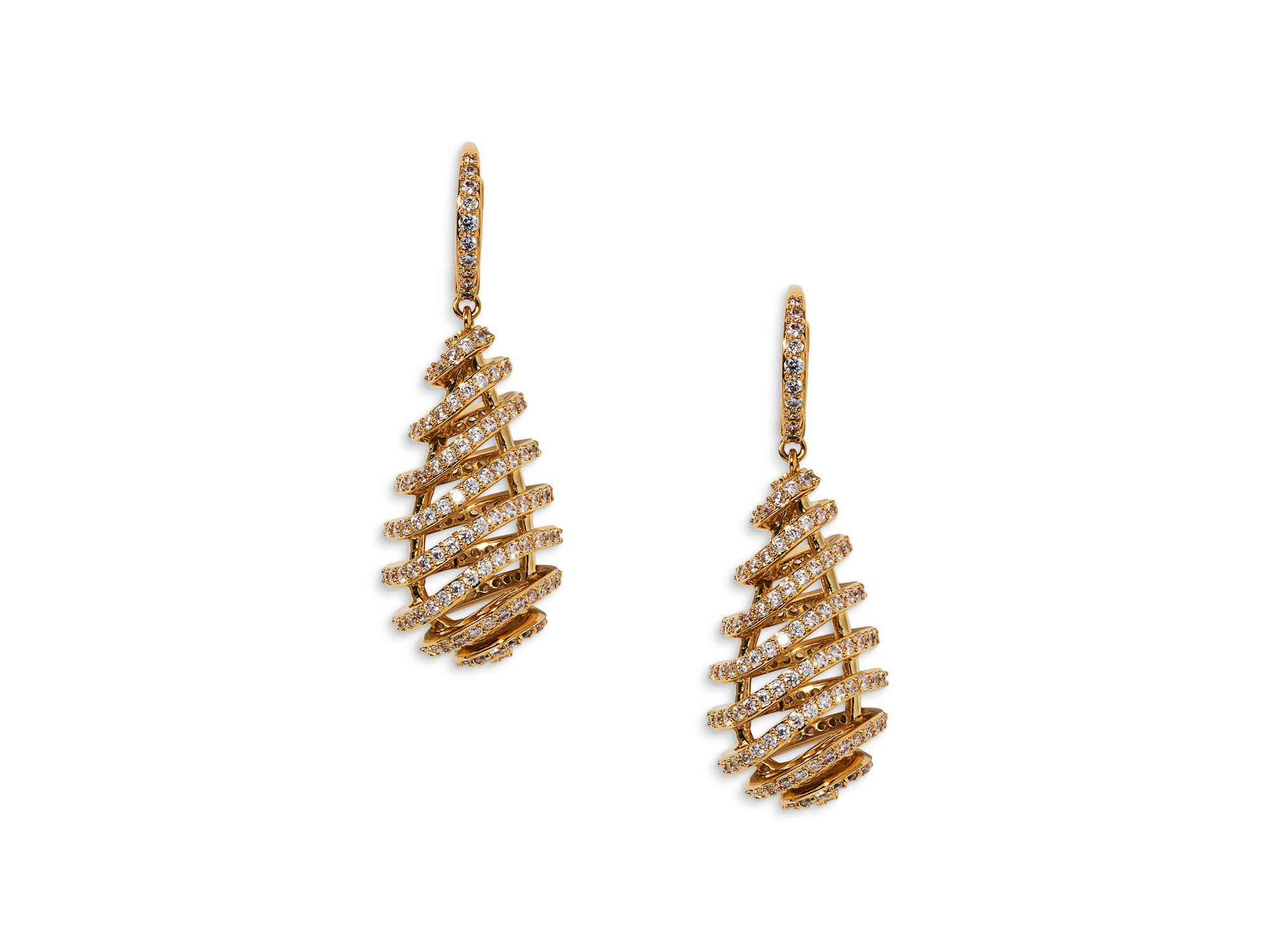Pisa Open Pavé Drop Earrings, 1.6"L - Image 1