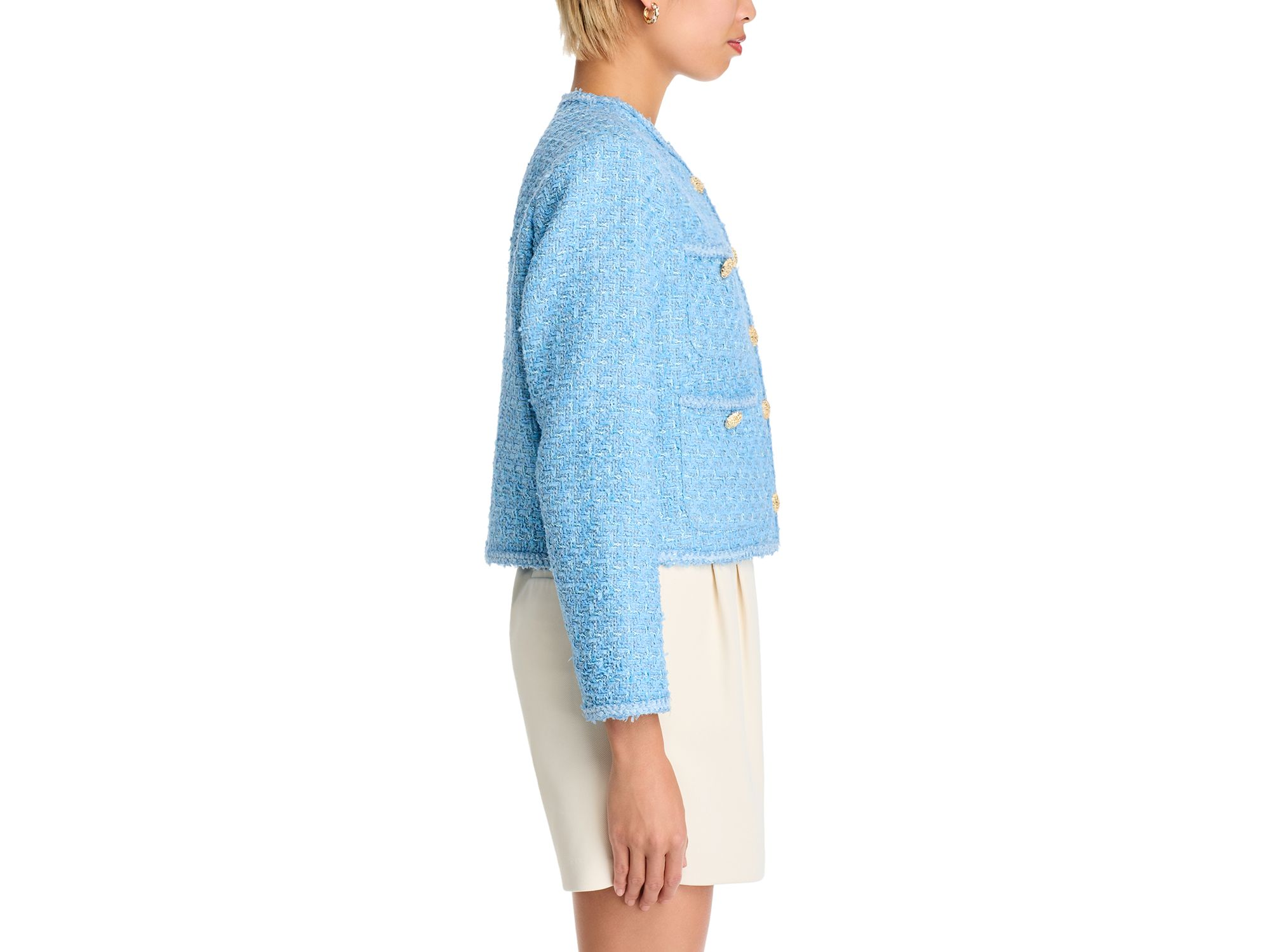 Tweed Collarless Jacket - Exclusive — Image 6