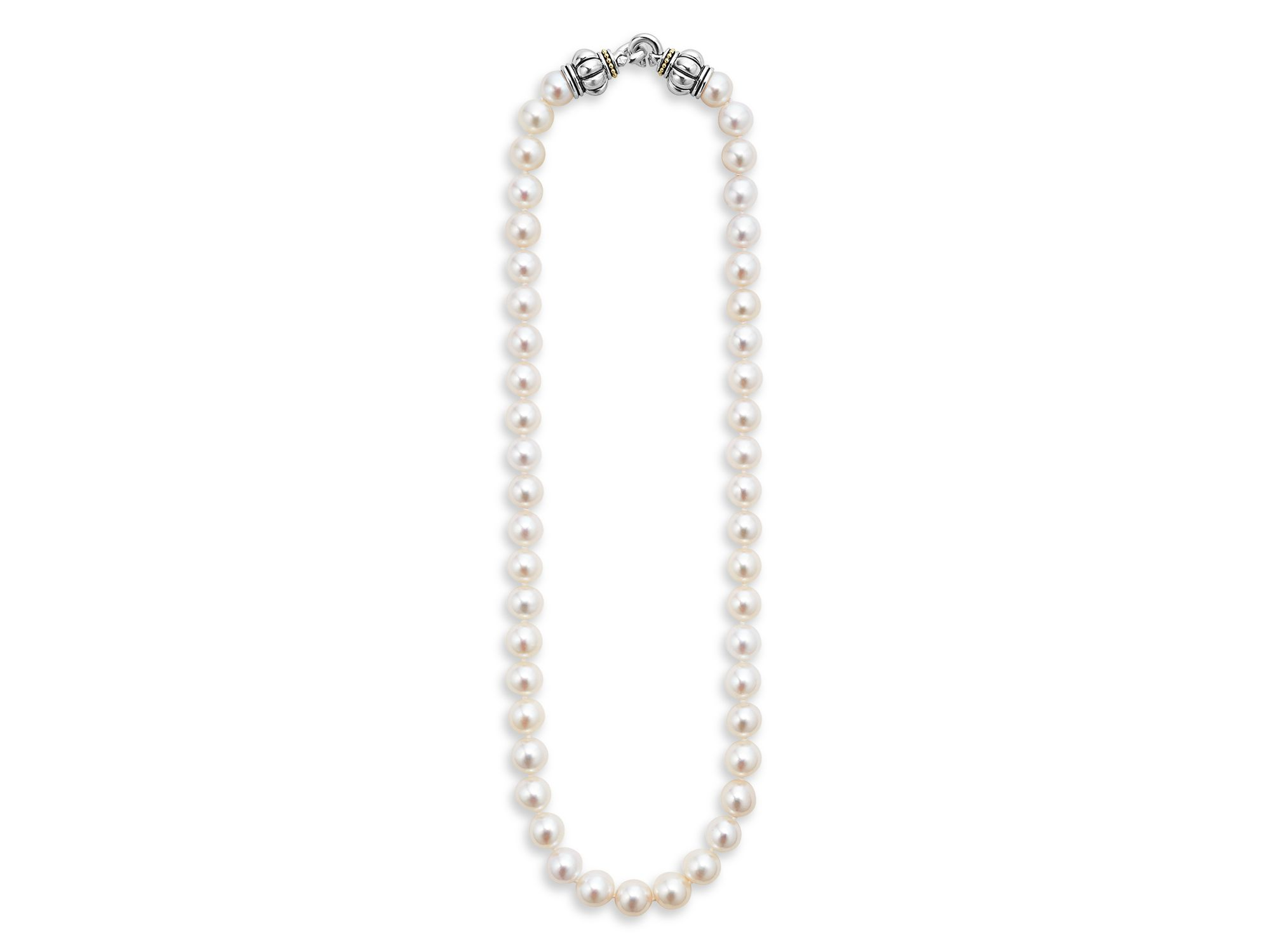 18K Yellow Gold & Sterling Silver Luna Cultured Freshwater Pearl Collar Necklace Collection — Image 4