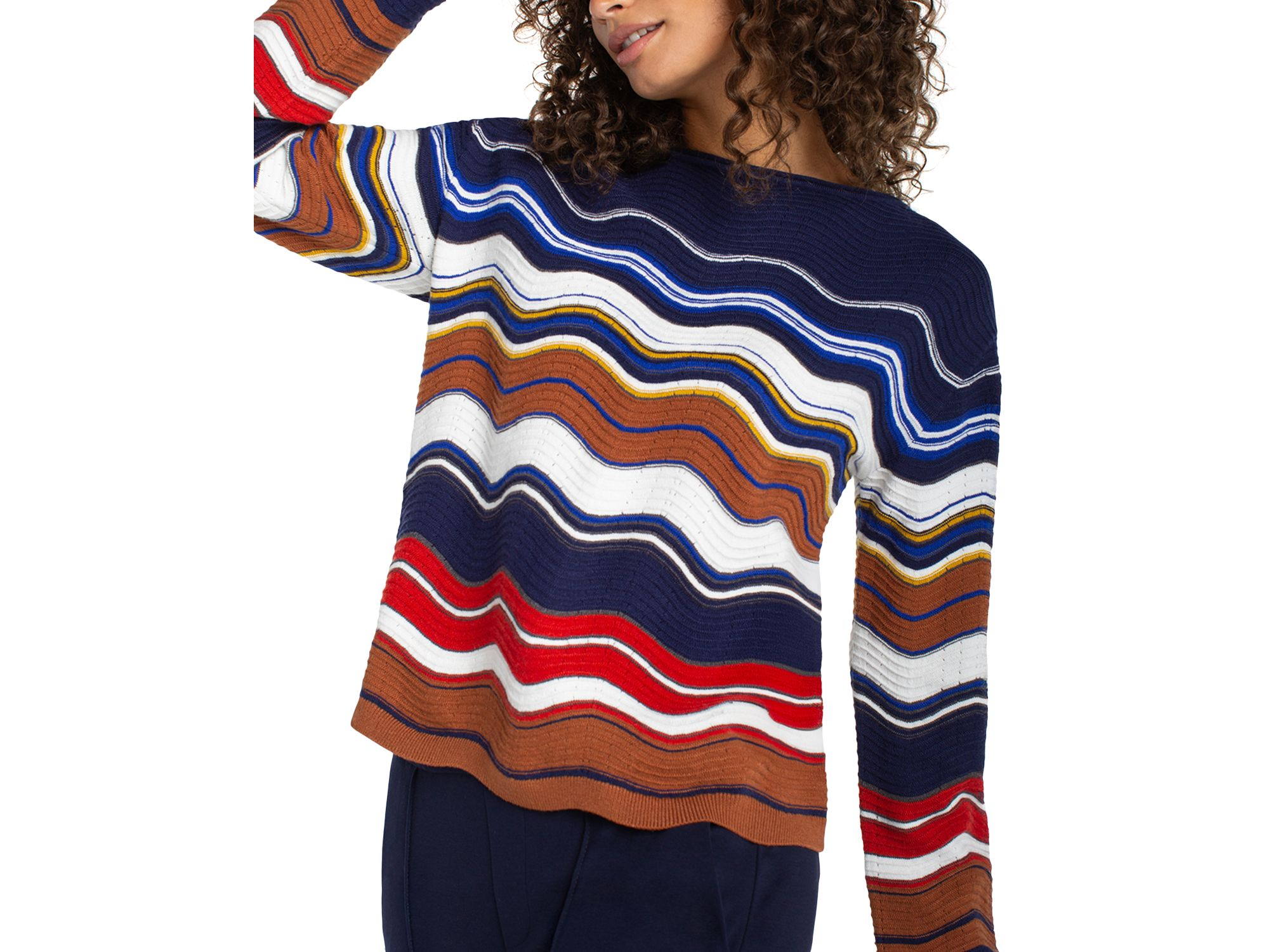 Boat Neck Scallop Hem Sweater — Image 3
