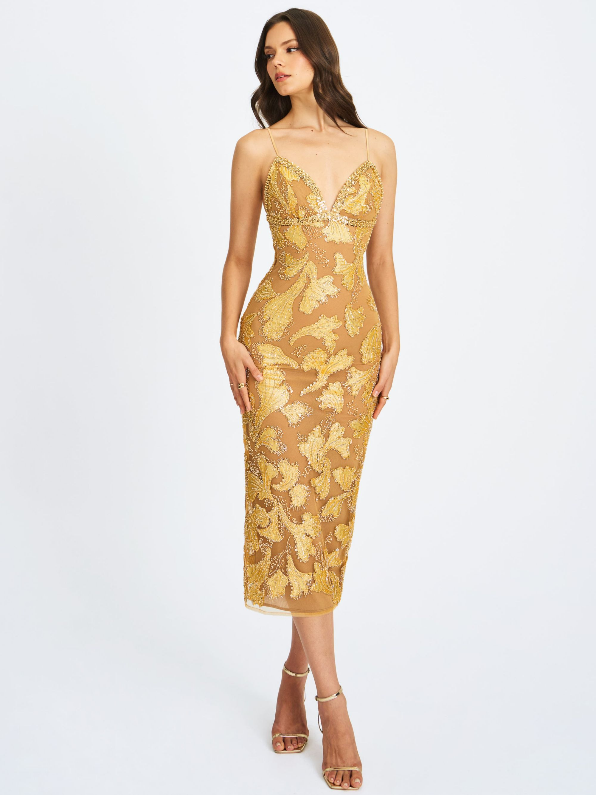 Edie Beaded Sequin Midi Pencil Dress — Image 5