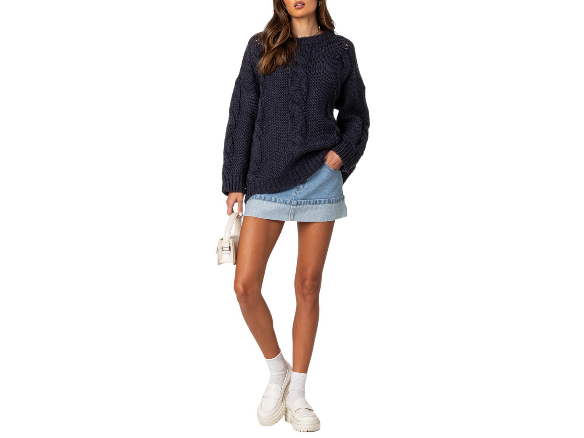 Alene Oversized Cable Knit Sweater — Image 4