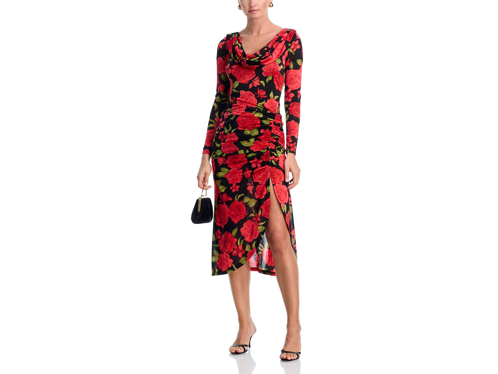 Rose Jersey Cowl Neck Midi Dress - Exclusive — Image 4