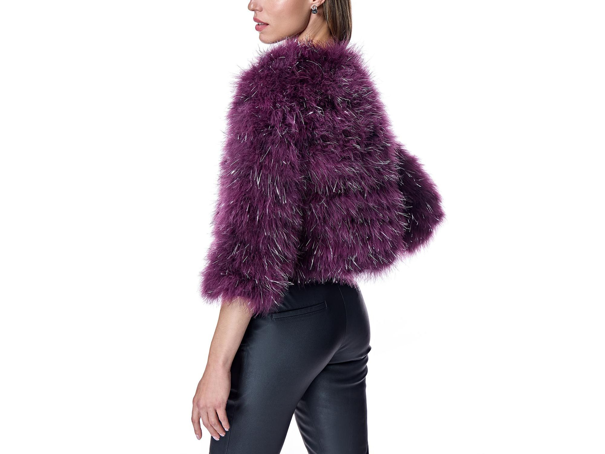 Feather Bolero with Metallic Thread Inserts — Image 4