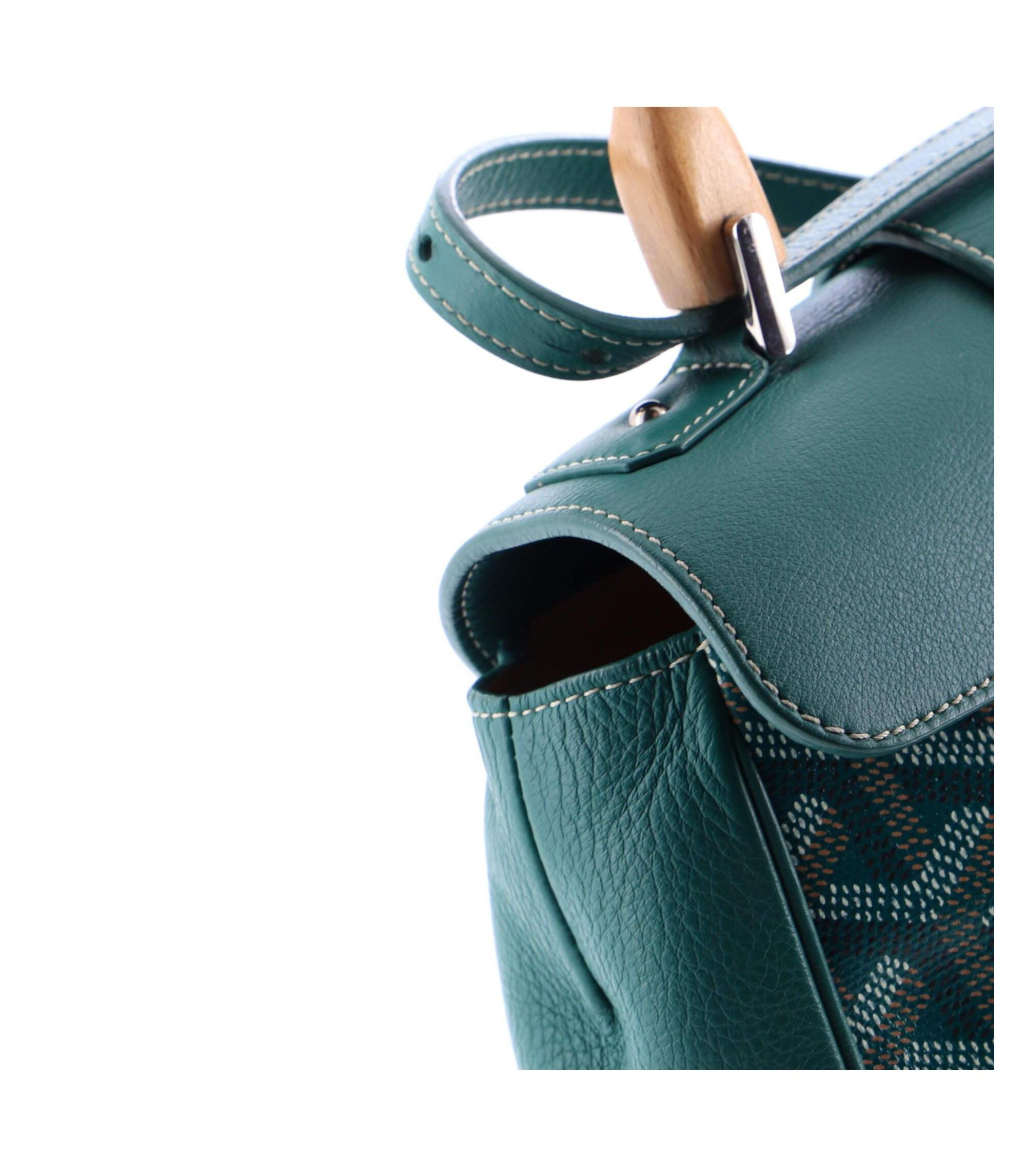 Mini Saigon Top Handle Bag Coated Canvas with Leather — Image 5