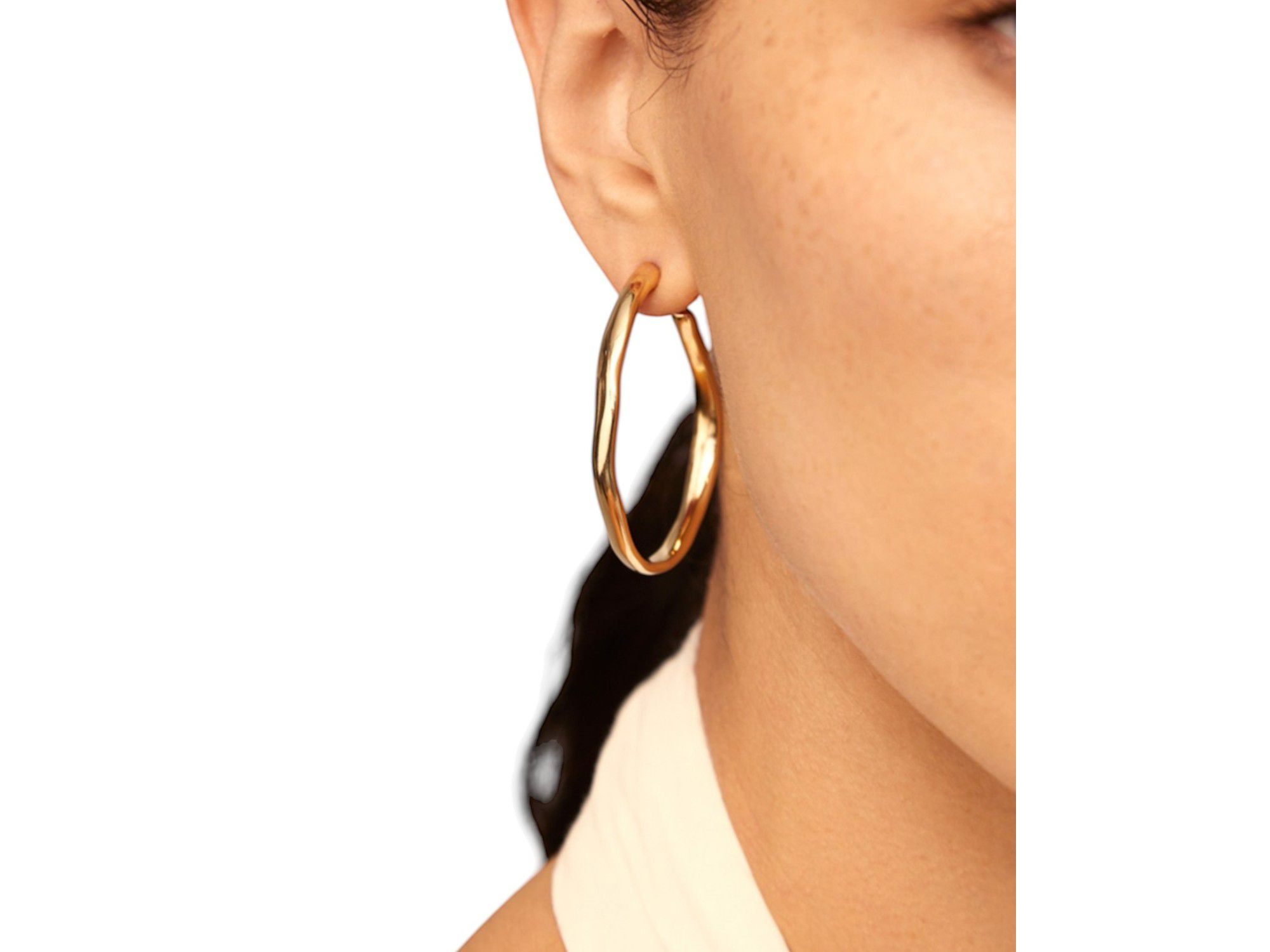 Sleek Open Hoop Earrings — Image 3