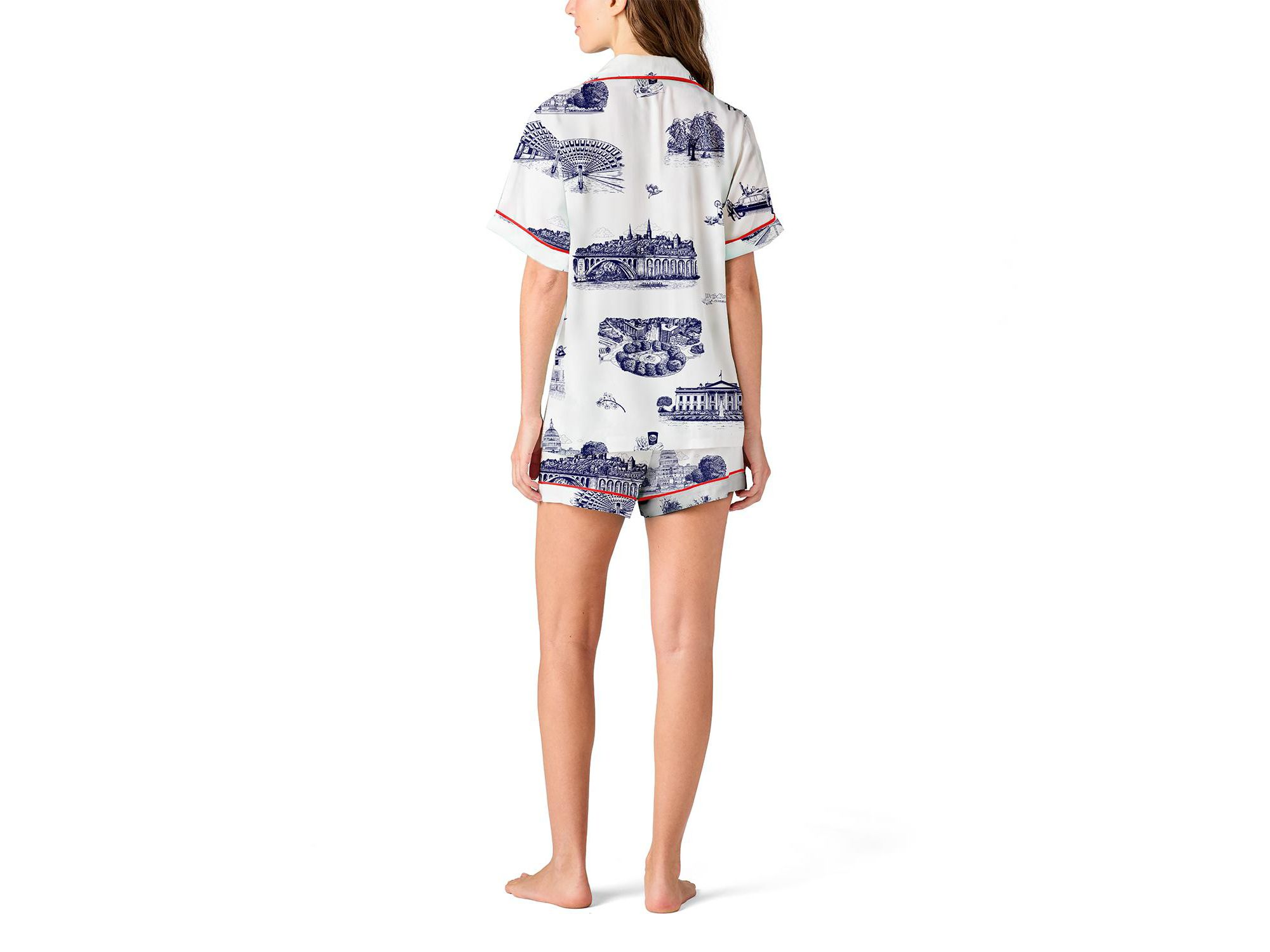 Washington DC Toile Pajama Shorts Set — Image 3