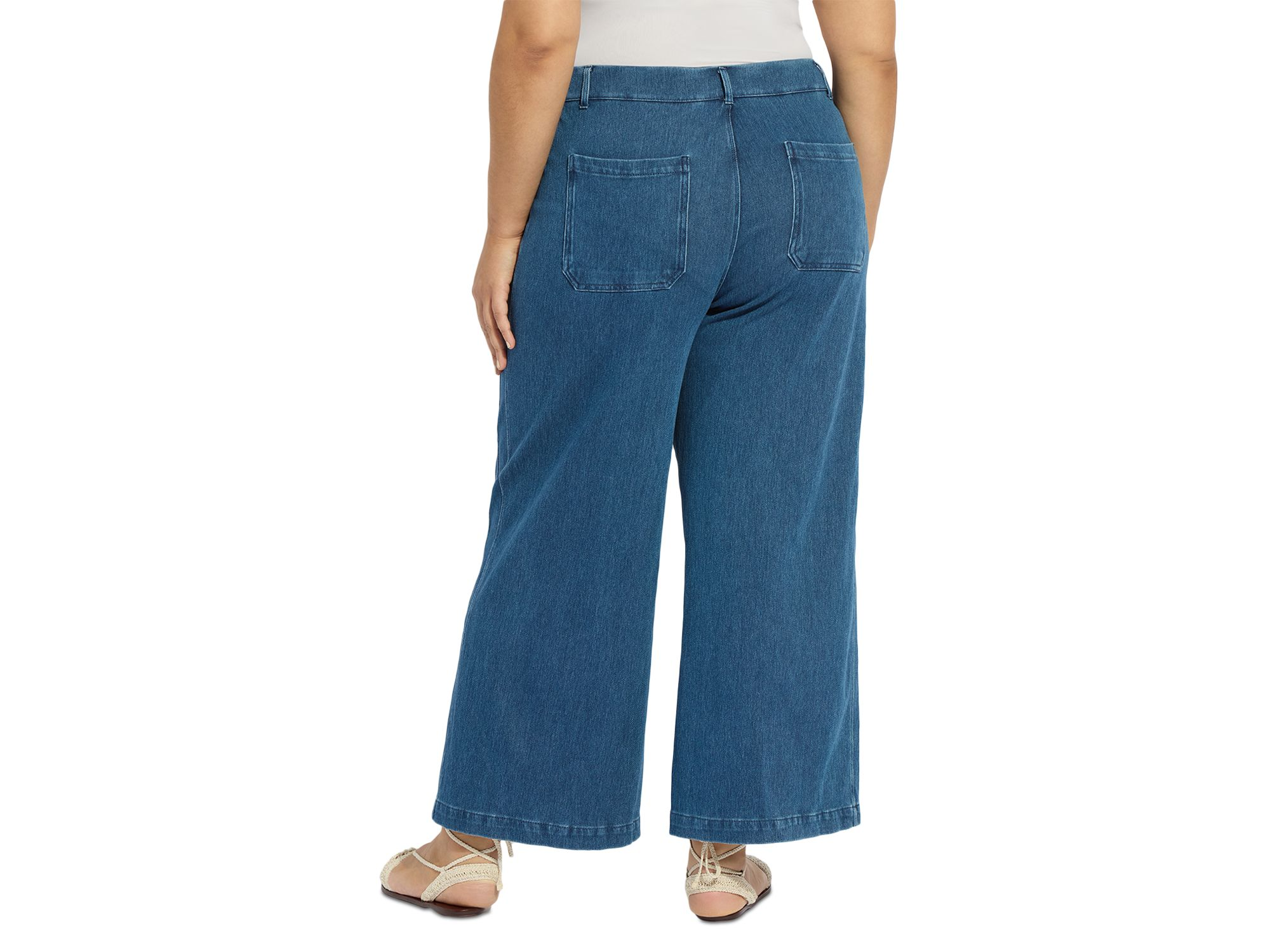 Mallory Sailor High Waisted Jeans in Mid Wash — Image 4