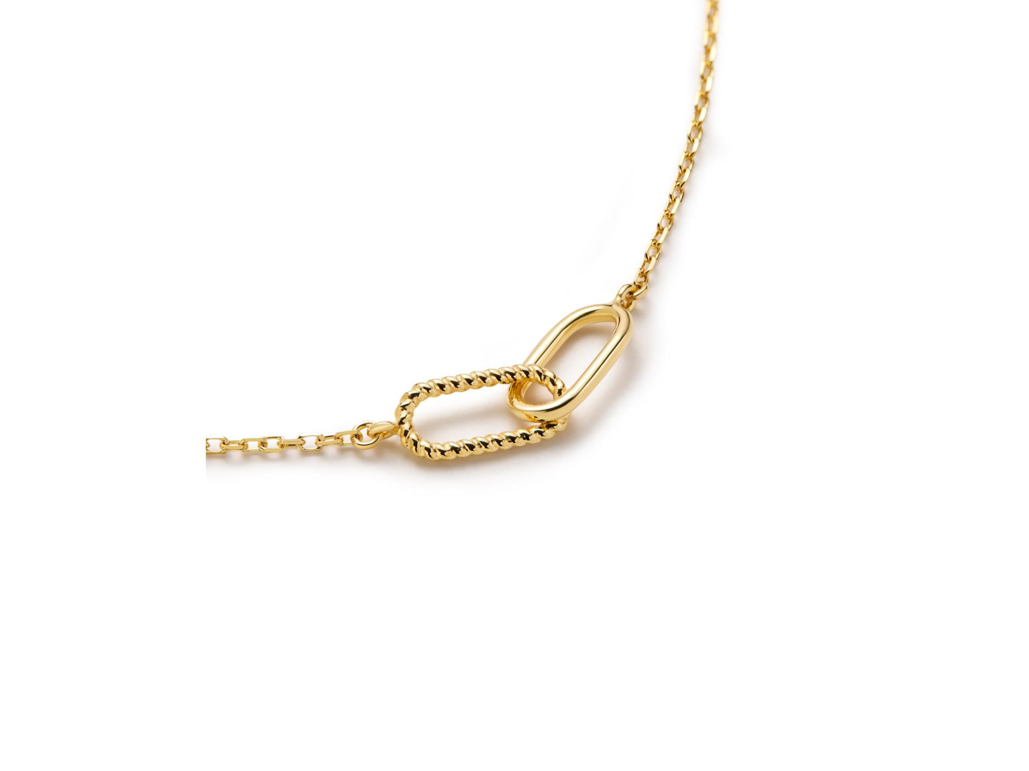 Gold Pendant Twisted Link Necklace — Image 5