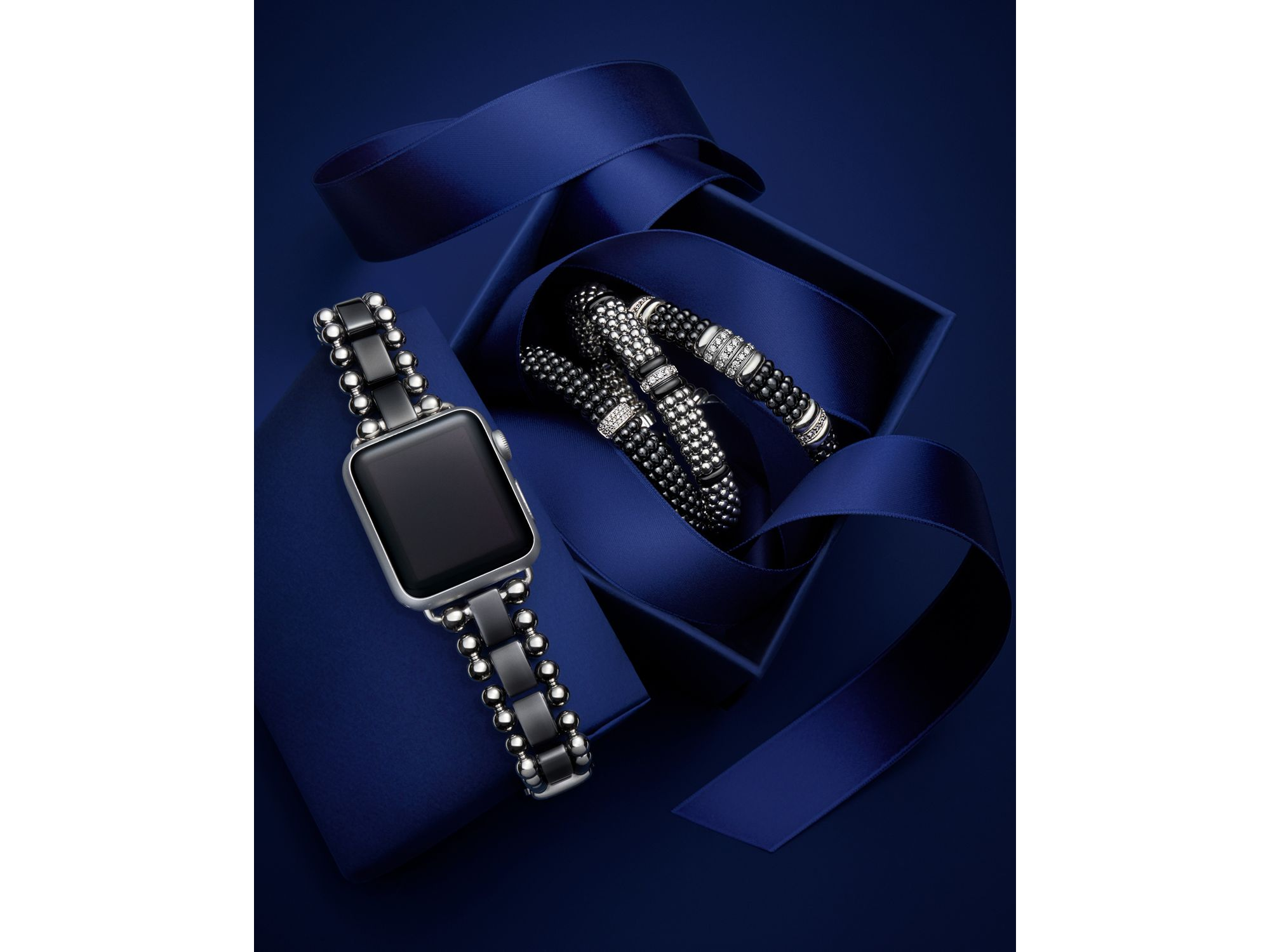 Black Ceramic Smart Caviar Apple™ Watch Band, 38mm-42mm — Image 5