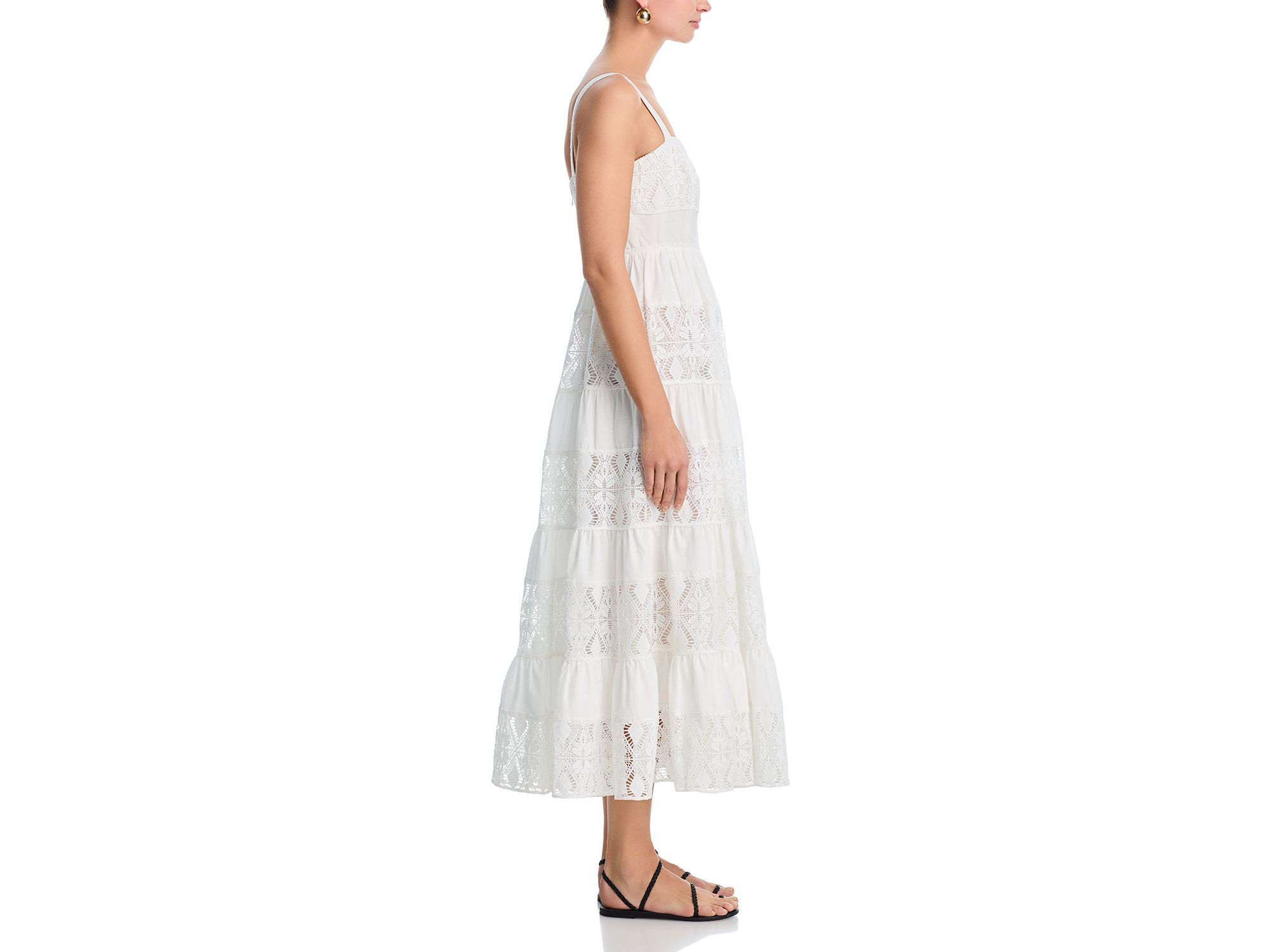 Lace Inset Tier Midi Dress - Exclusive — Image 5