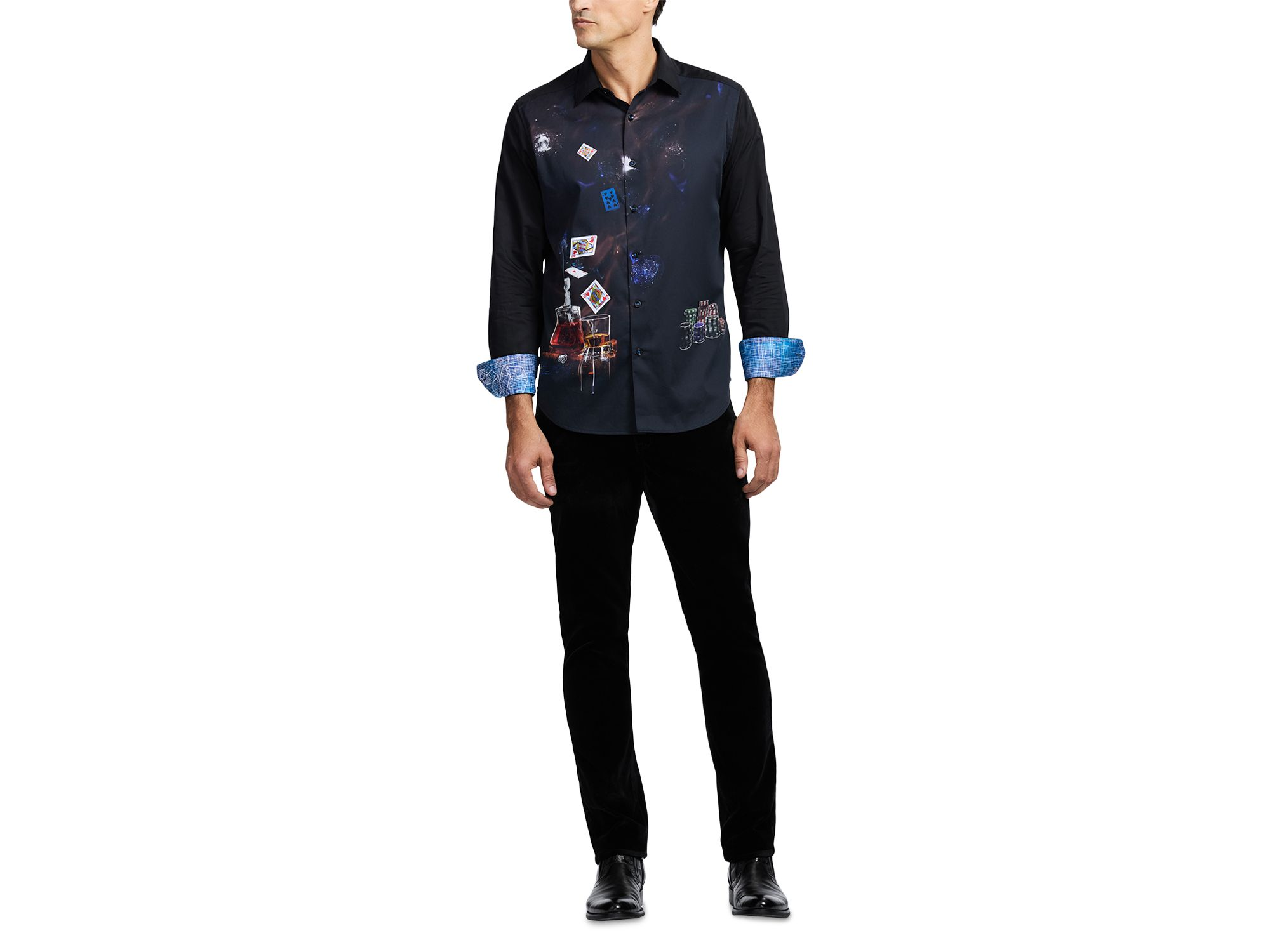 Royal Flush Printed Long Sleeve Button Front Shirt — Image 6
