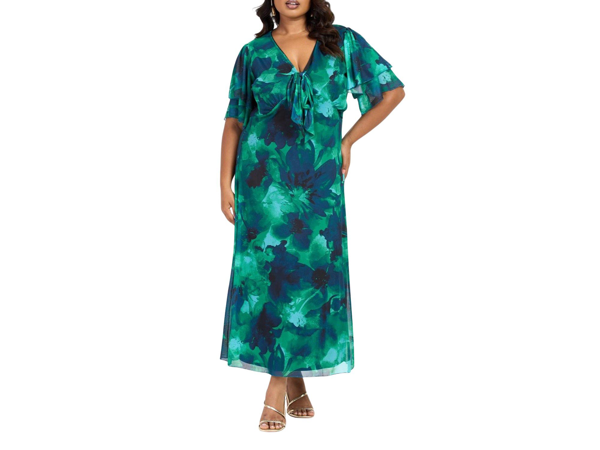 Flutter Sleeve Midi Dress - Image 1