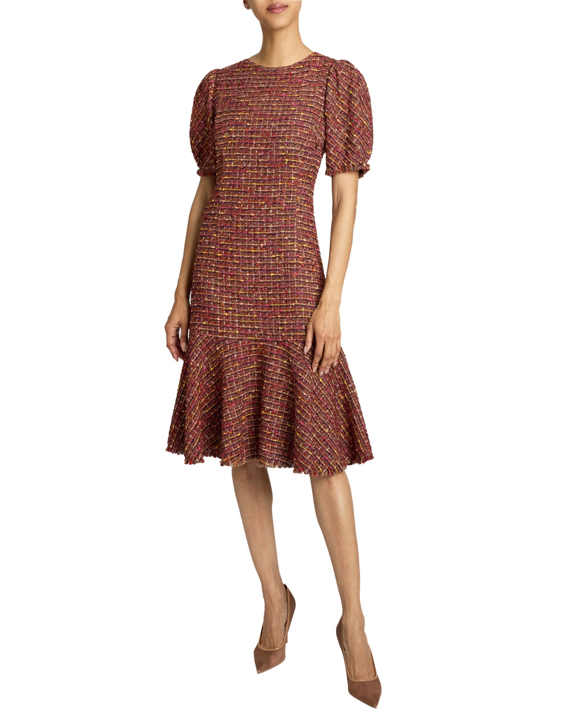 Dasia Sheath Tweed Dress with Puff Sleeves — Image 5
