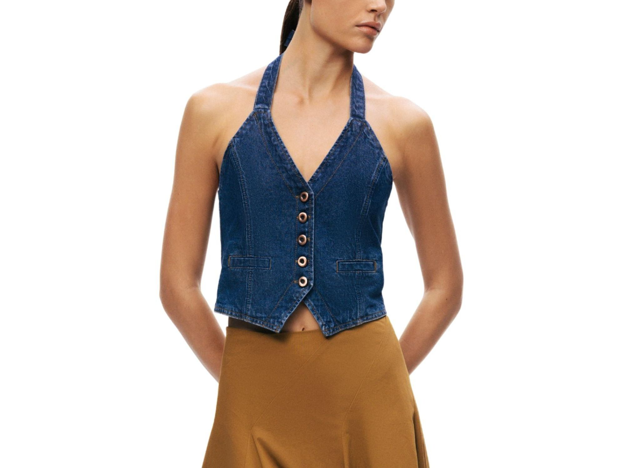 Halter Neck Denim Vest — Image 5