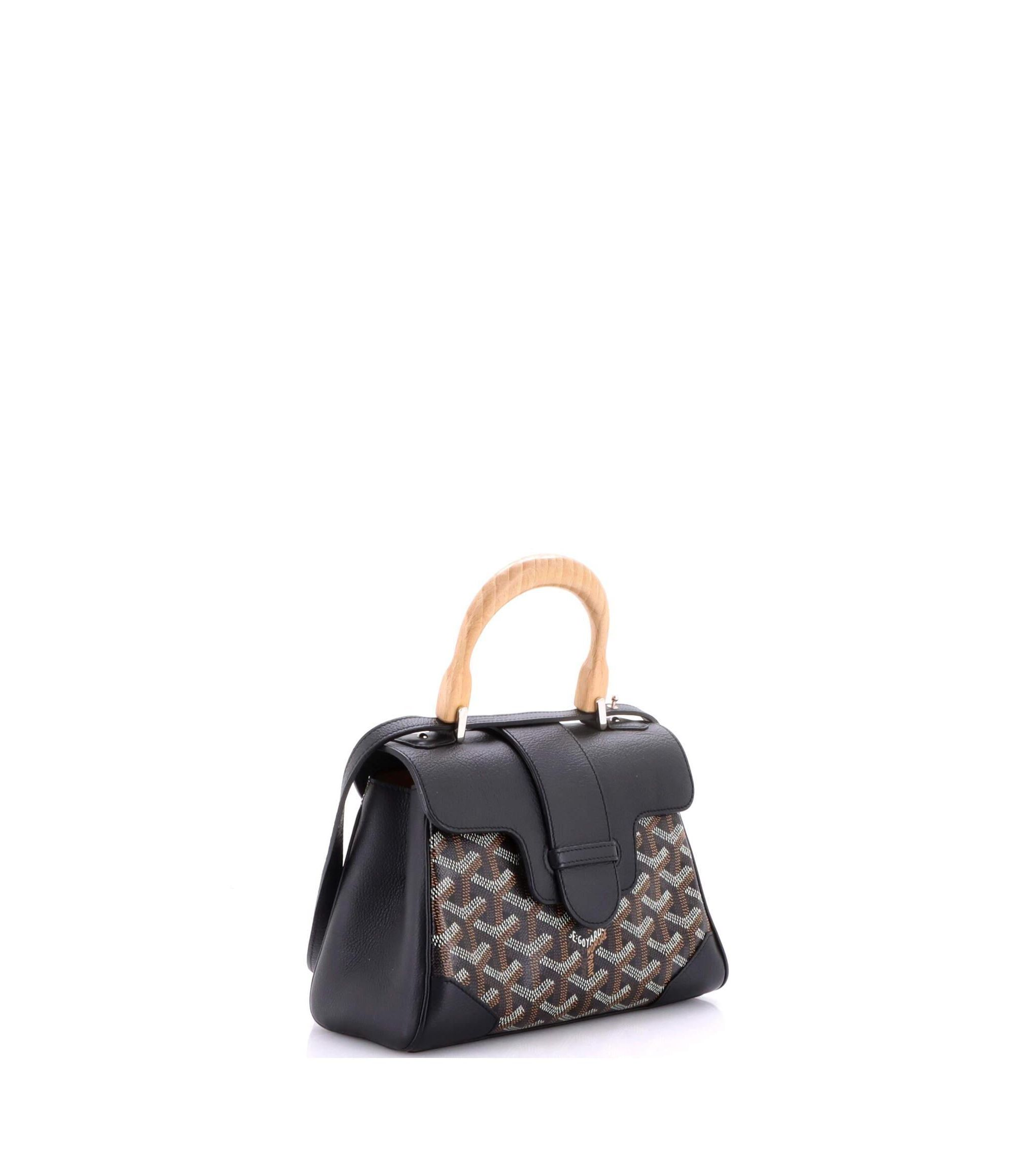 Mini Saigon Top Handle Bag Coated Canvas with Leather — Image 6