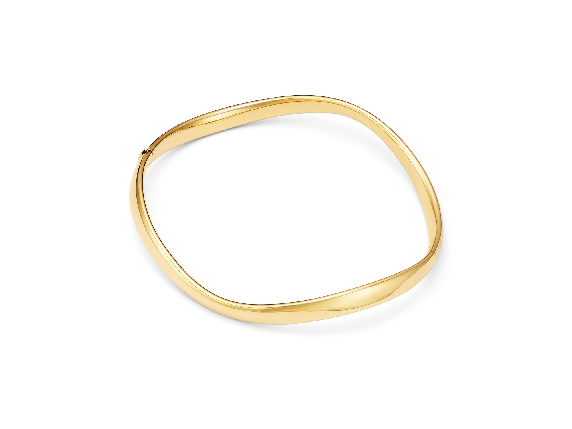 Polished Tube Bangle Bracelet in 14K Yellow Gold — Image 3