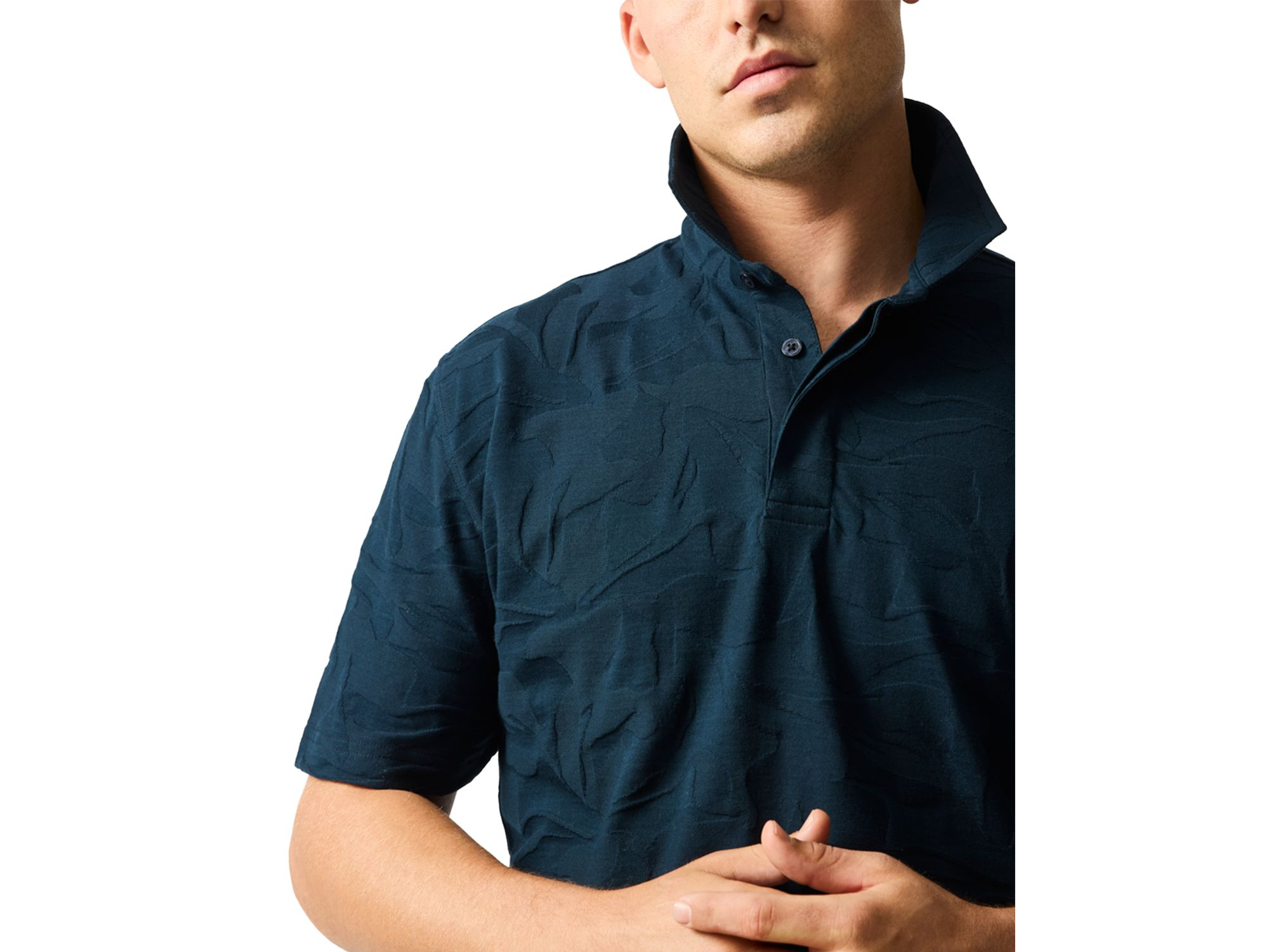 Blaketown Floral Jacquard Regular Fit Polo Shirt — Image 3