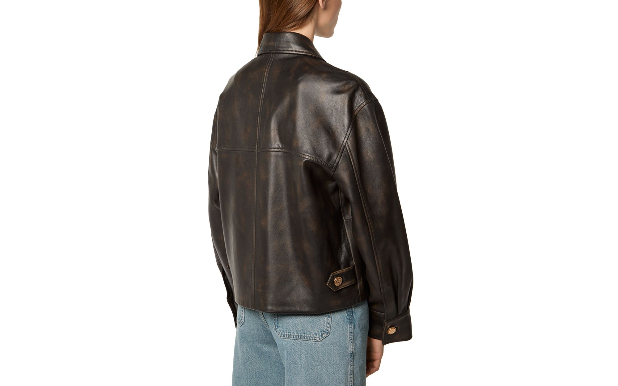 Double Breasted Leather Jacket — Image 6