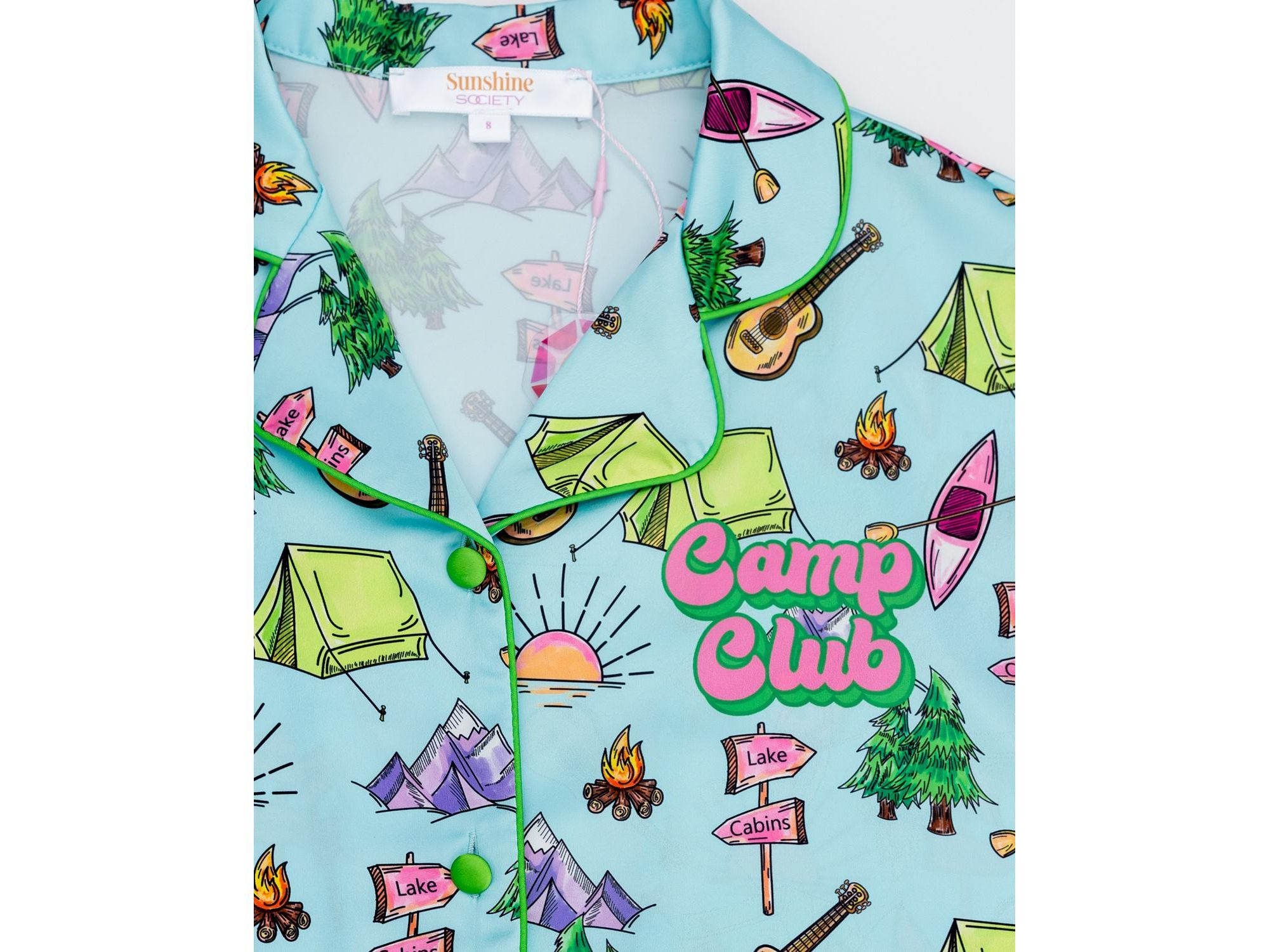 Girls' Camp Club Silky Short Sleeve Shorts Set - Little Kid, Big Kid — Image 4