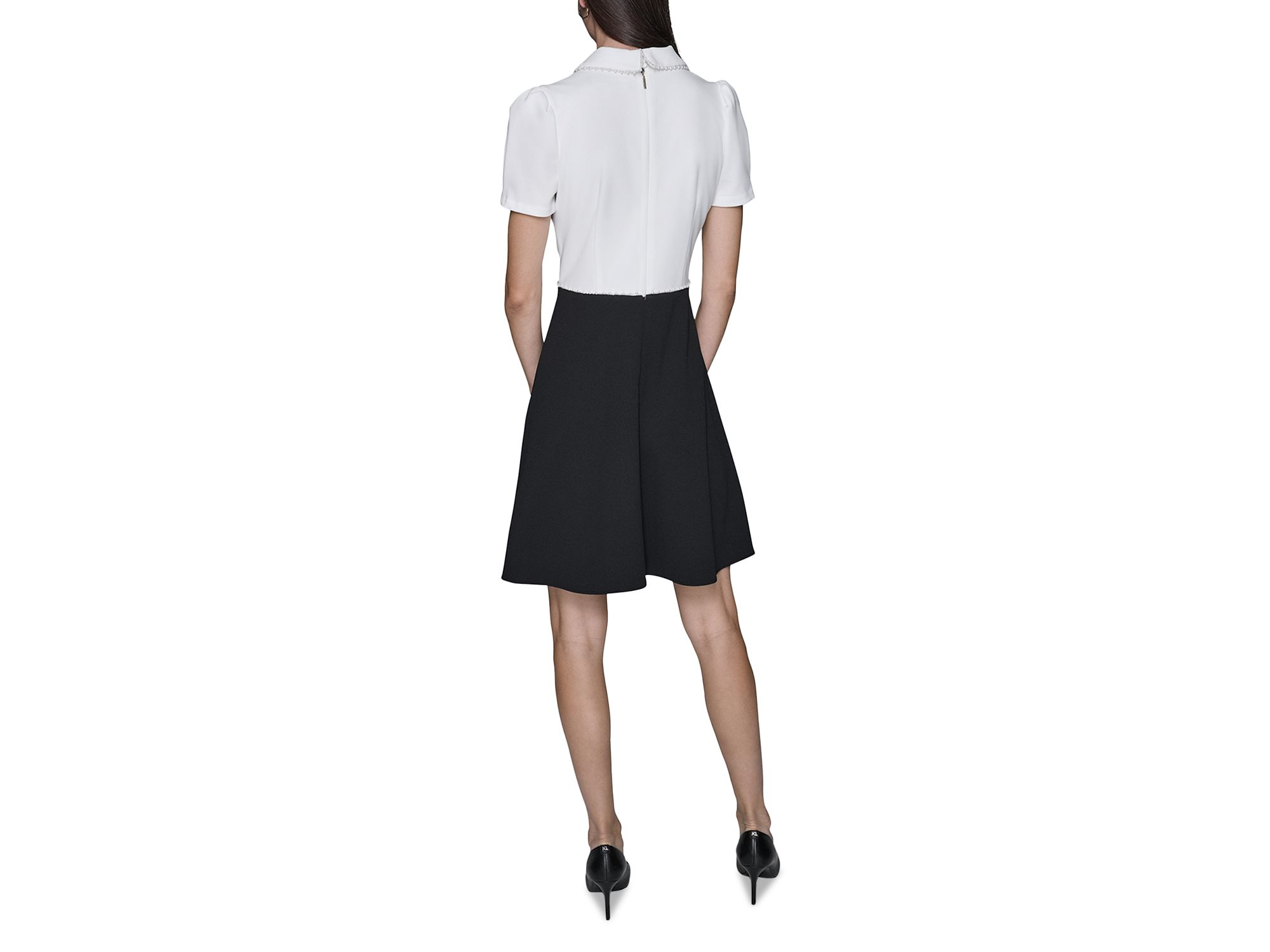 Scuba Crepe Fit & Flare Dress — Image 5
