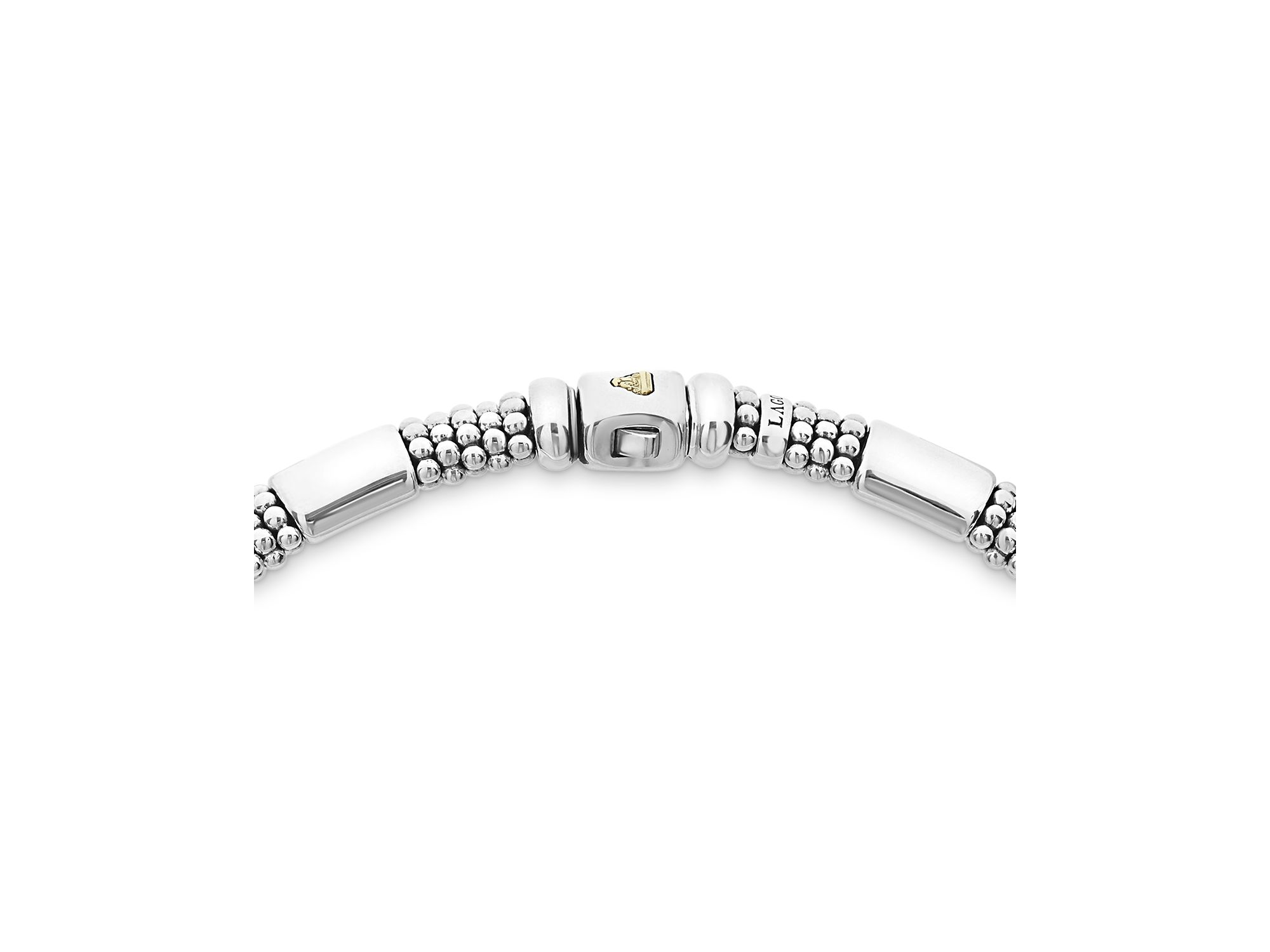 18K Yellow Gold & Sterling Silver High Bar Collar Necklace, 16" — Image 5