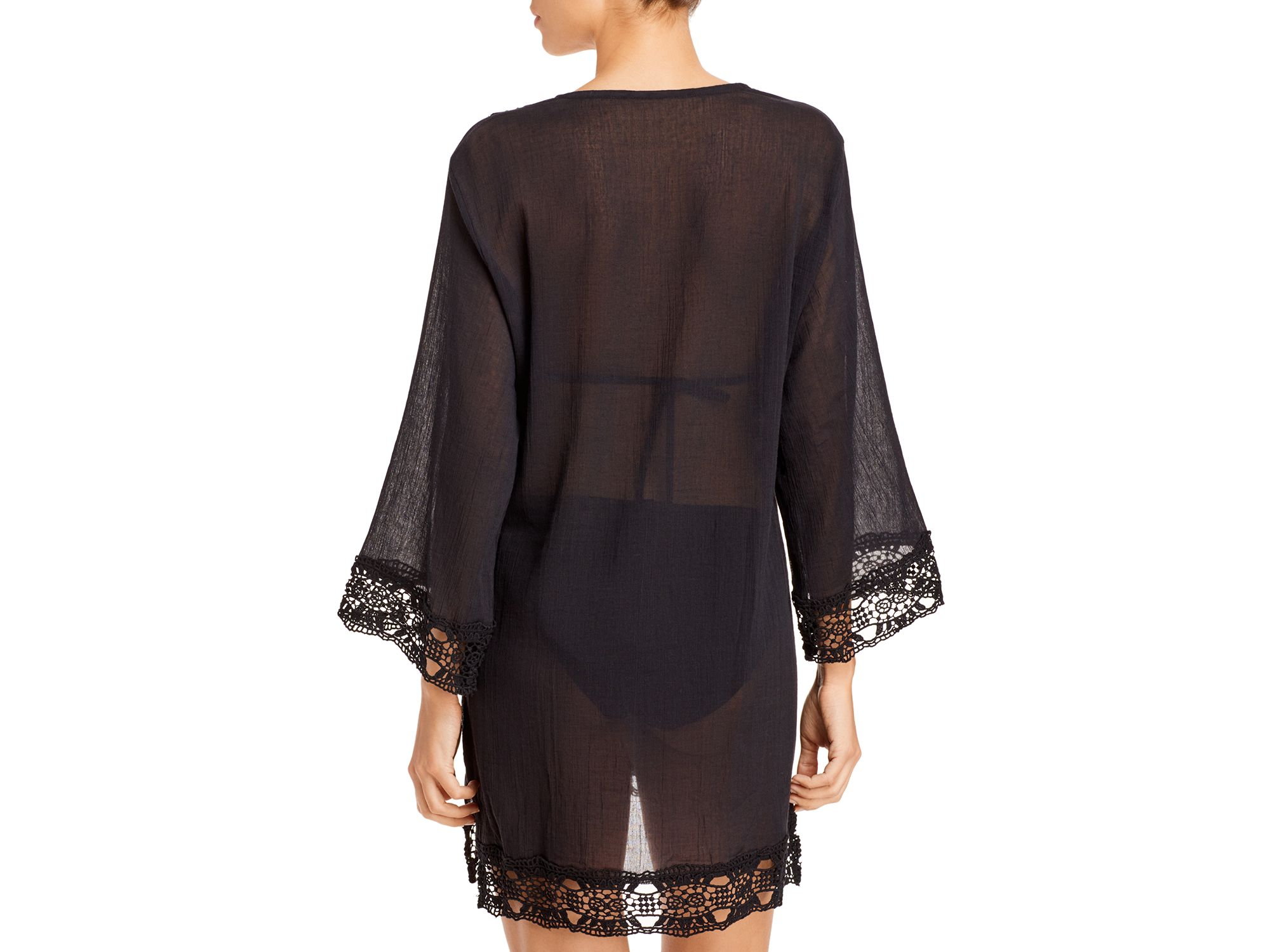 Island Fare Crocheted Lace Trim Tunic Swim Cover-Up — Image 4