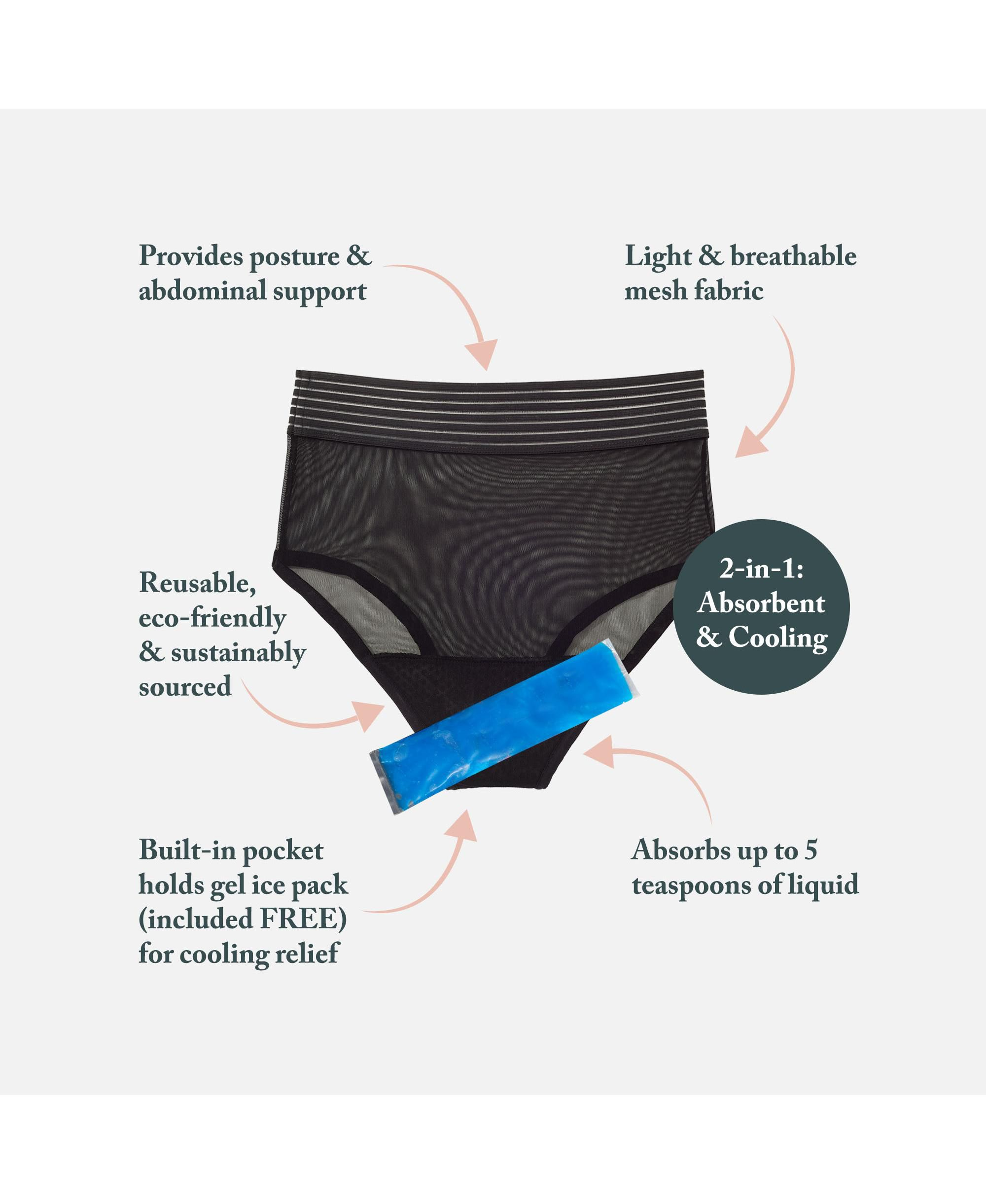 HEAL 2-in-1 Postpartum Panty in Black — Image 7