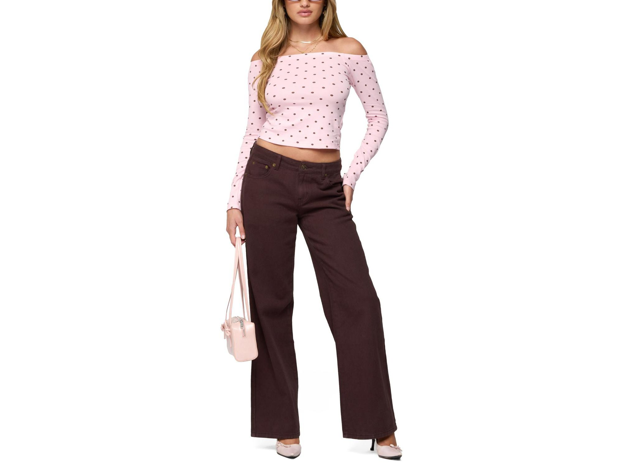 Leandra Off Shoulder Polka Dot Top — Image 4