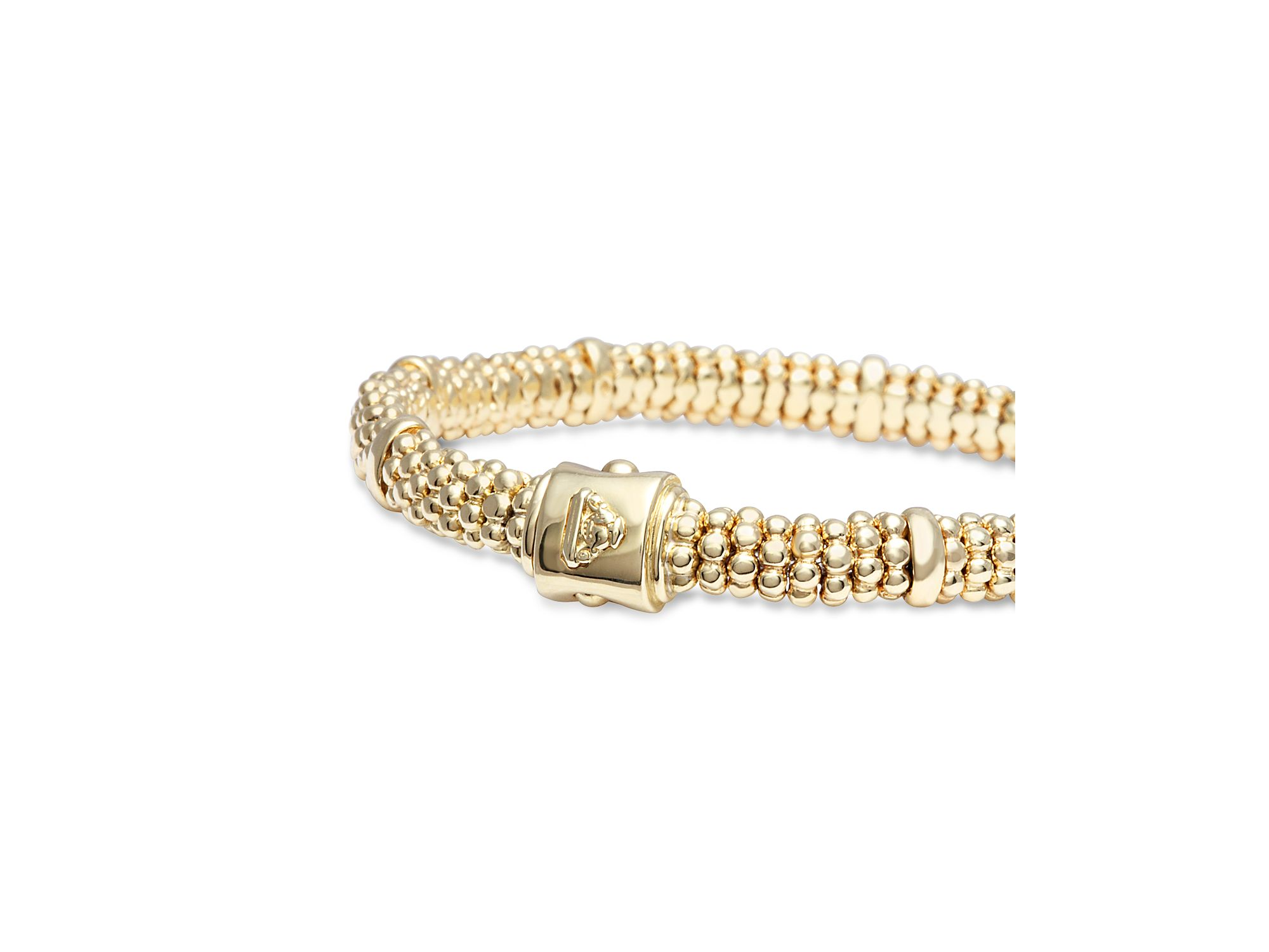Caviar Gold Collection 18K Gold Caviar Beaded Station Bracelet — Image 5