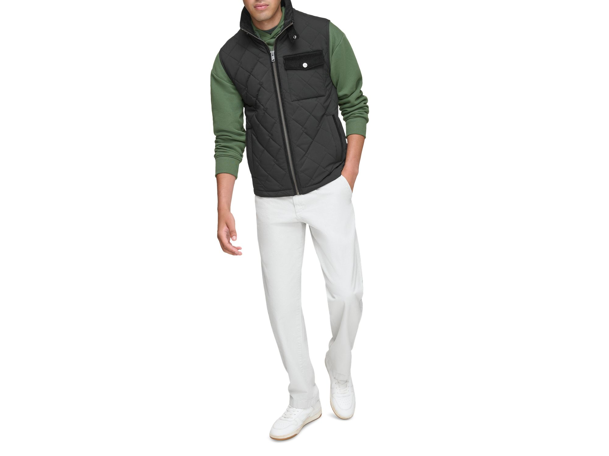 Barnet Quilted Corduroy Trimmed Water Resistant Vest — Image 4